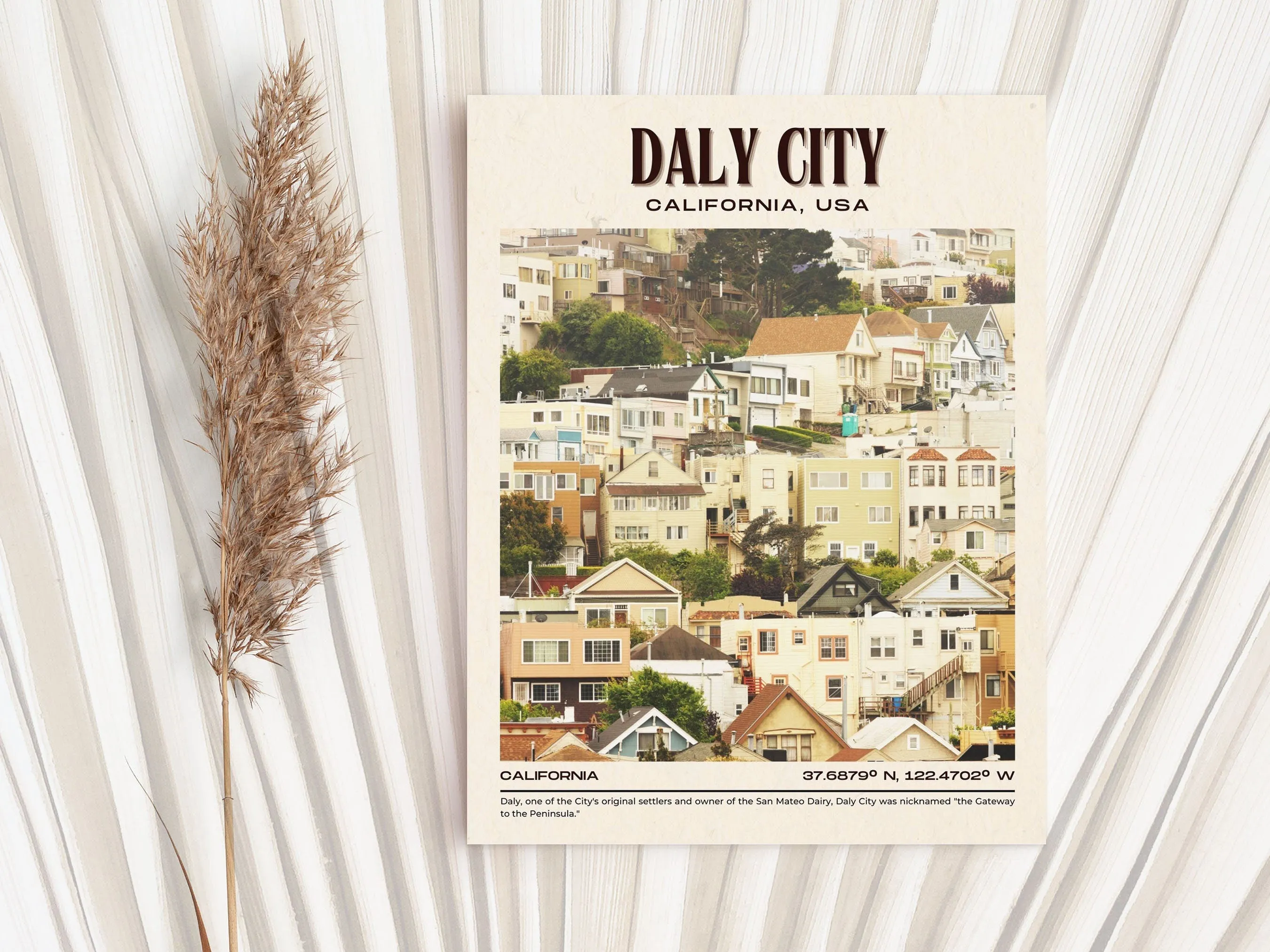 Daly City Vintage Wall Art, California, USA