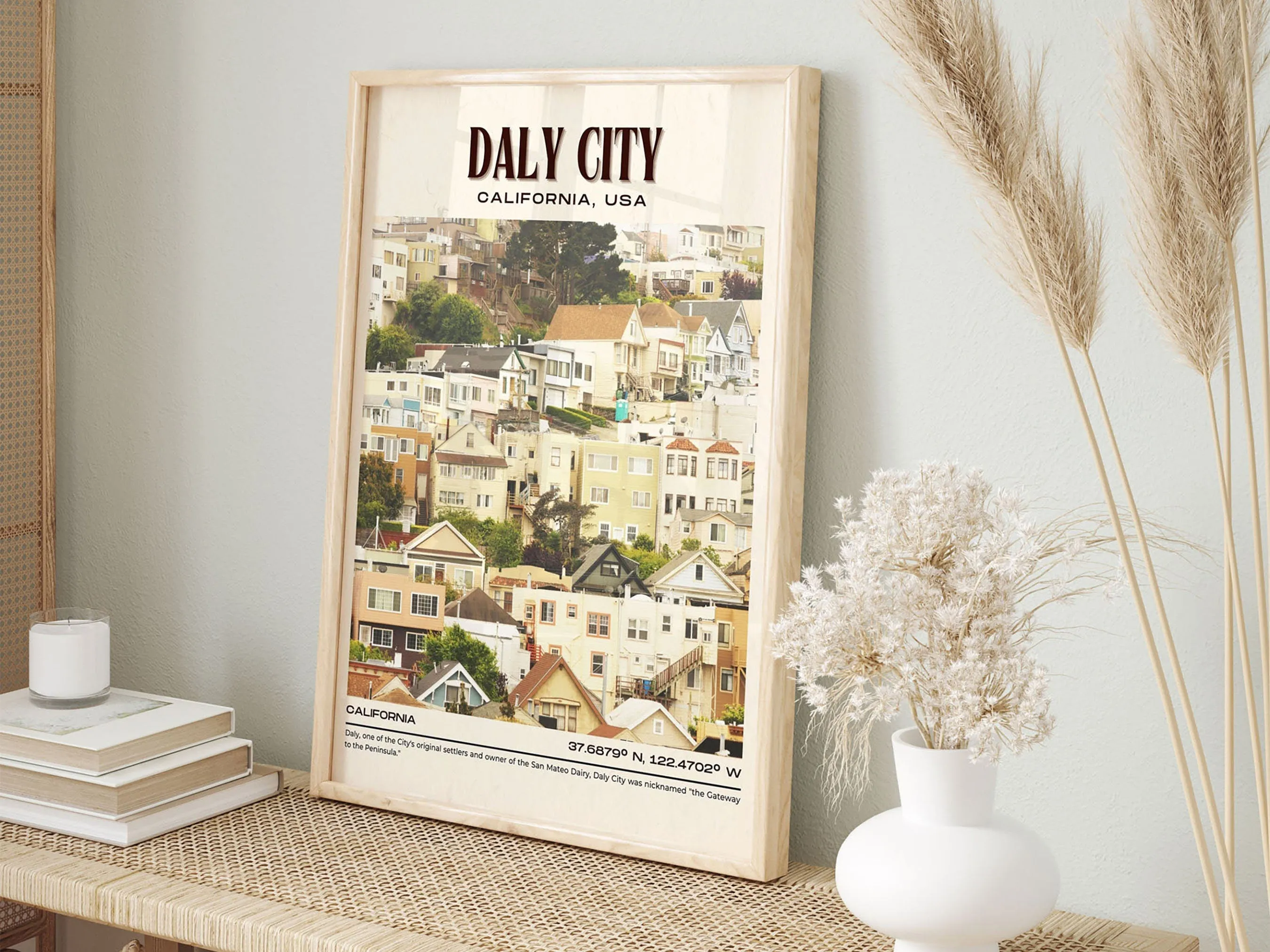 Daly City Vintage Wall Art, California, USA