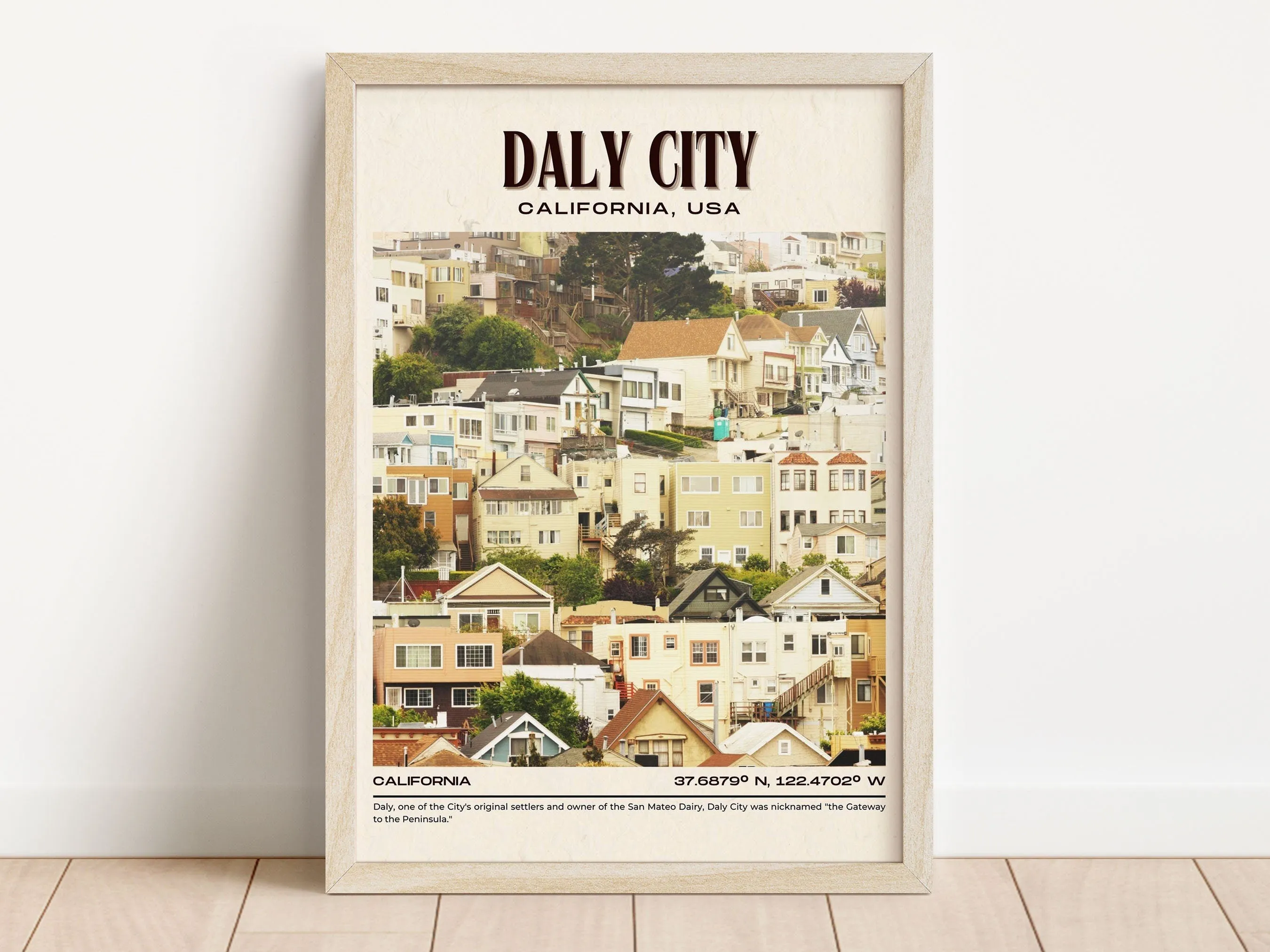 Daly City Vintage Wall Art, California, USA