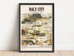 Daly City Vintage Wall Art, California, USA