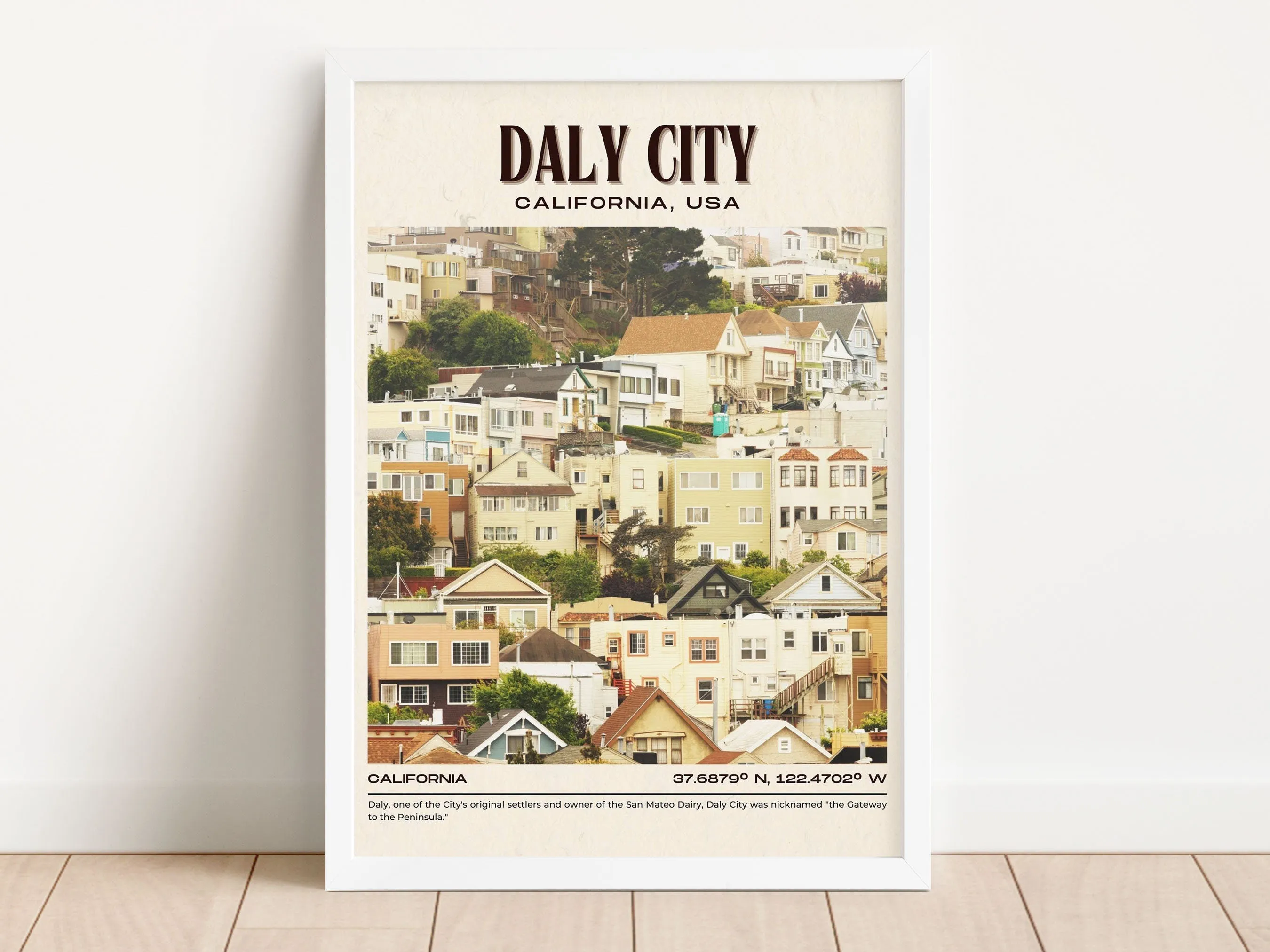 Daly City Vintage Wall Art, California, USA