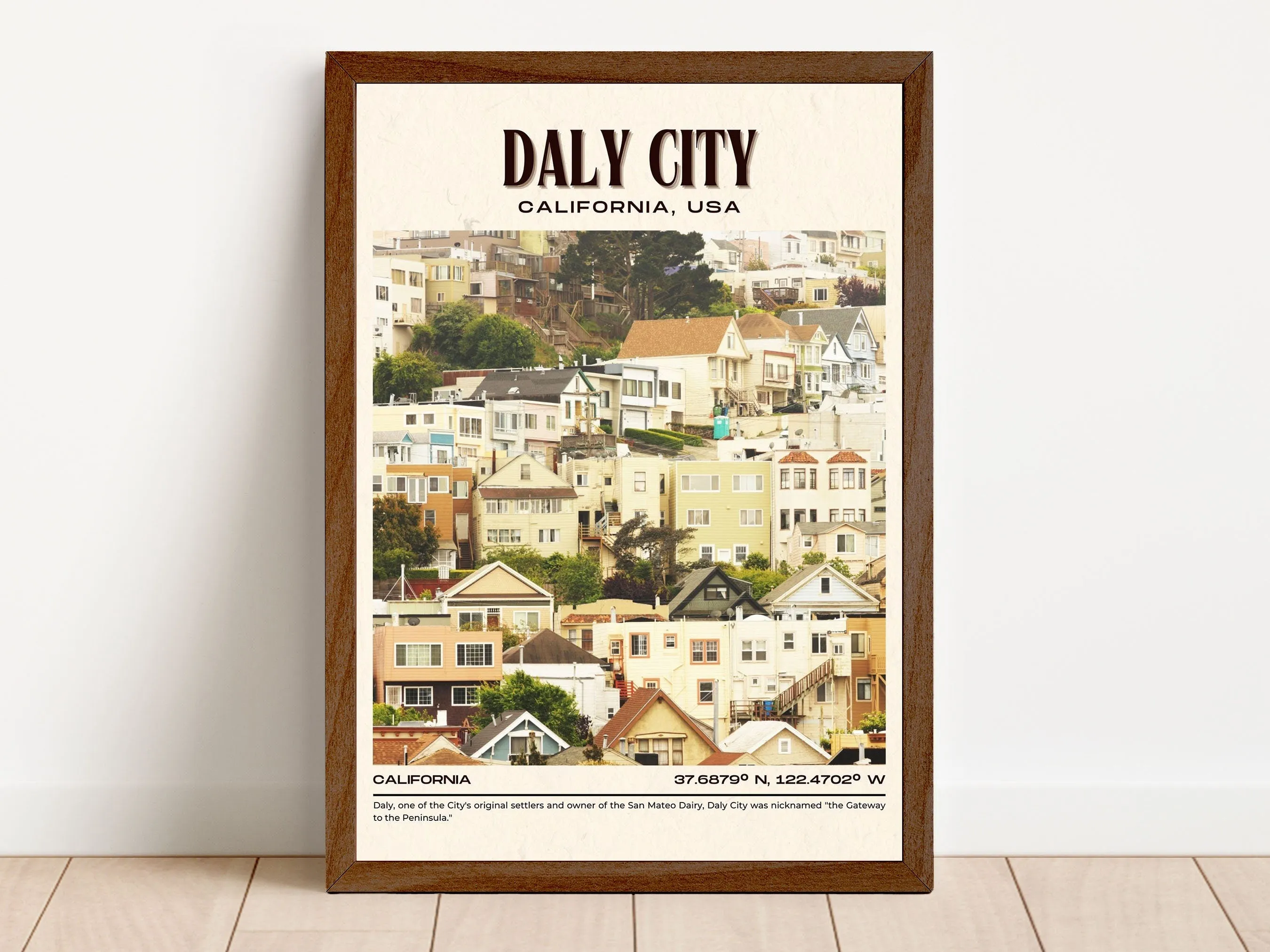 Daly City Vintage Wall Art, California, USA