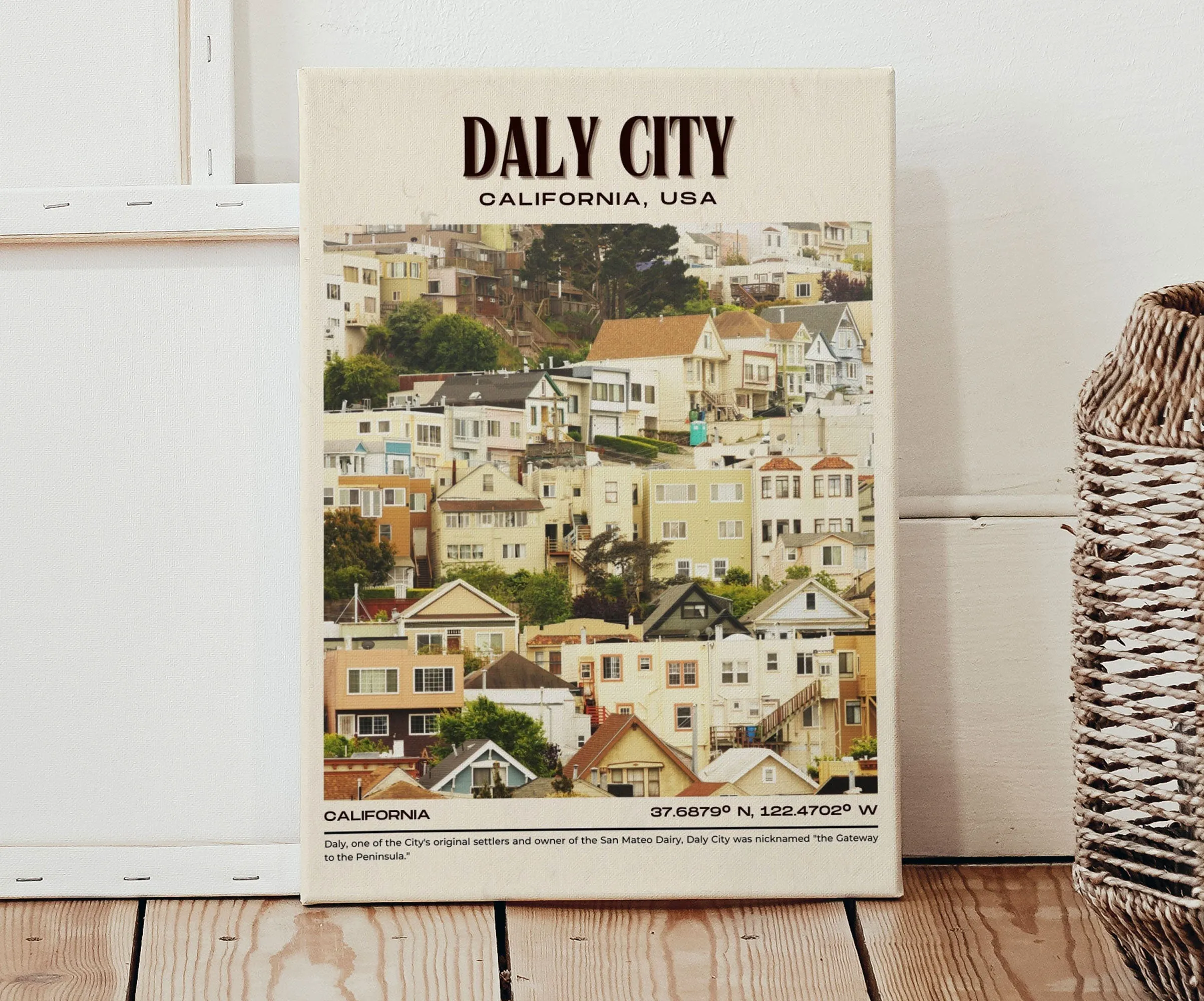 Daly City Vintage Wall Art, California, USA
