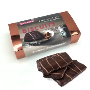 Dark Chocolate Covered Almond Biscuits