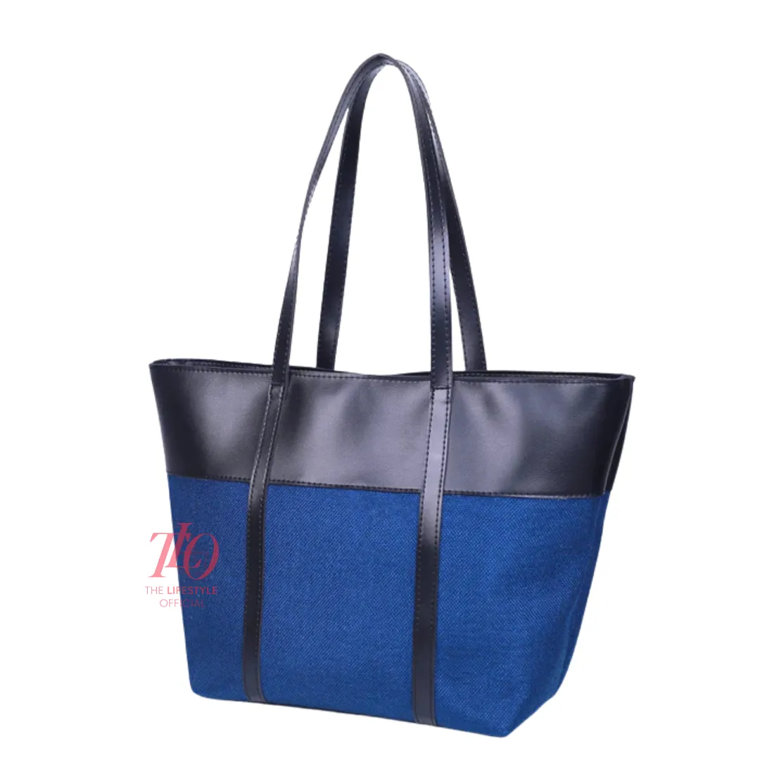 Dazzle Blue & Black Tote Bag