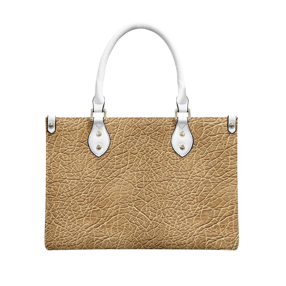 Desert Dune: Elegant Beige PU Leather Twill Handbag Women's