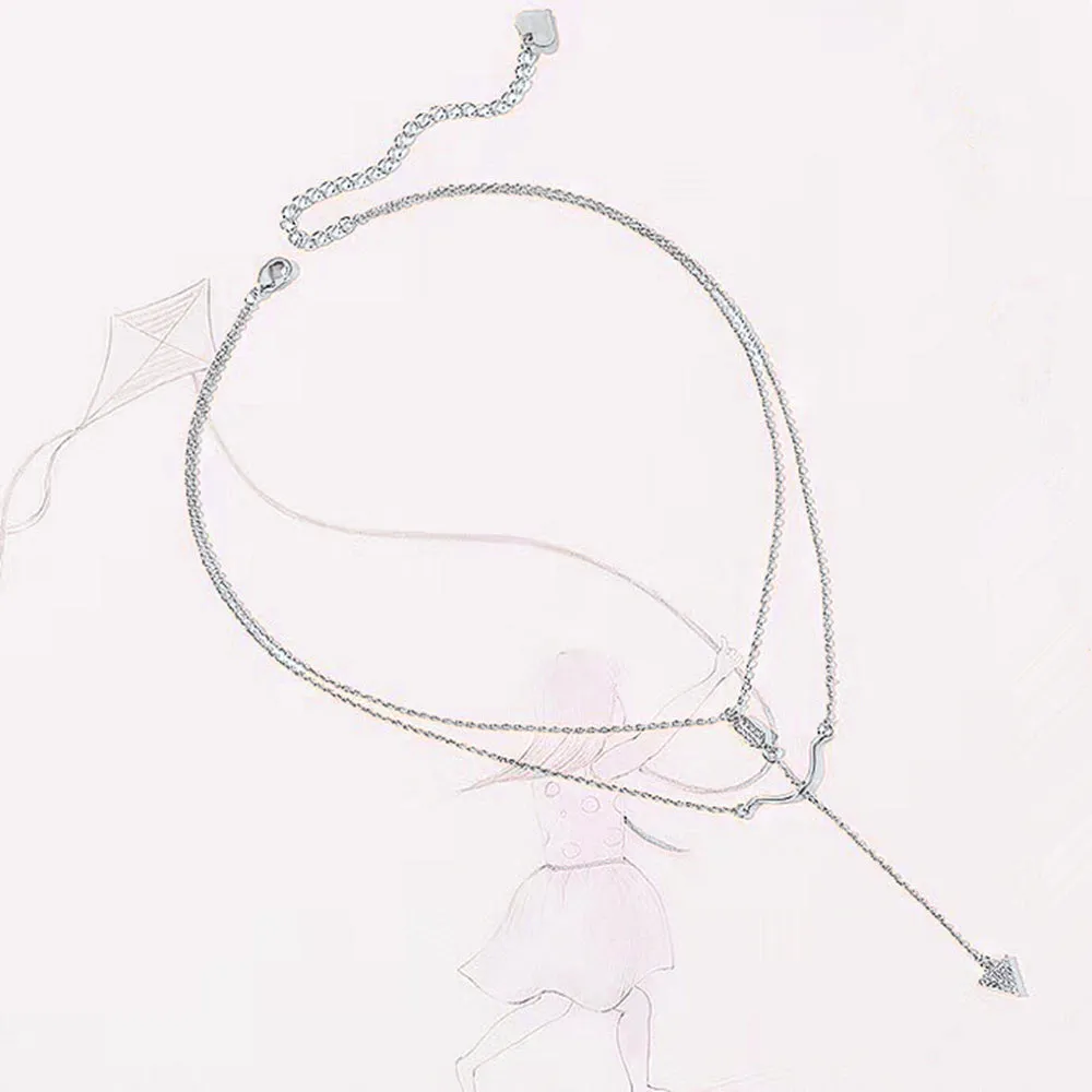 Diamond Cupid's Arrow Double Layered Necklace