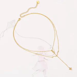 Diamond Cupid's Arrow Double Layered Necklace