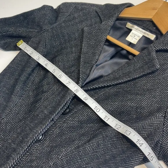 DIANE Von Furstenberg DvF Herringbone Tweed Jacket Georgica Grey Size 2