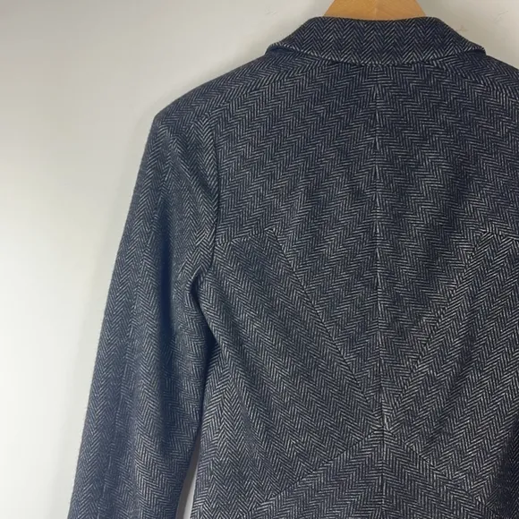 DIANE Von Furstenberg DvF Herringbone Tweed Jacket Georgica Grey Size 2