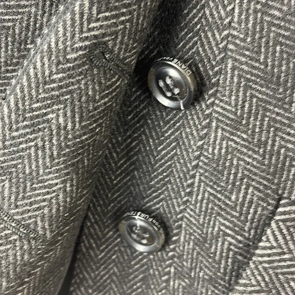 DIANE Von Furstenberg DvF Herringbone Tweed Jacket Georgica Grey Size 2
