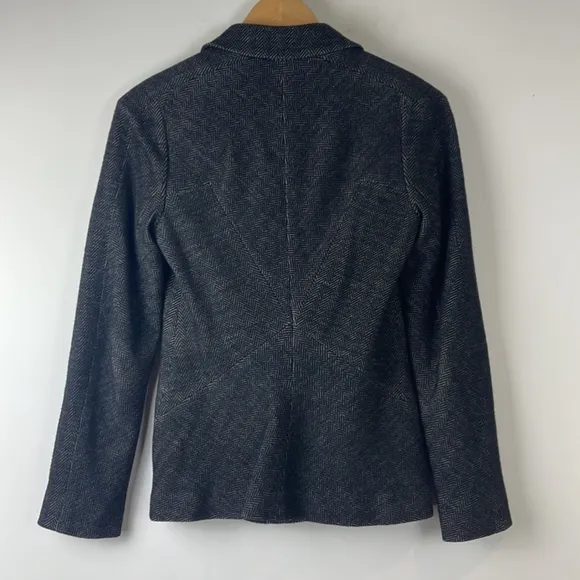 DIANE Von Furstenberg DvF Herringbone Tweed Jacket Georgica Grey Size 2