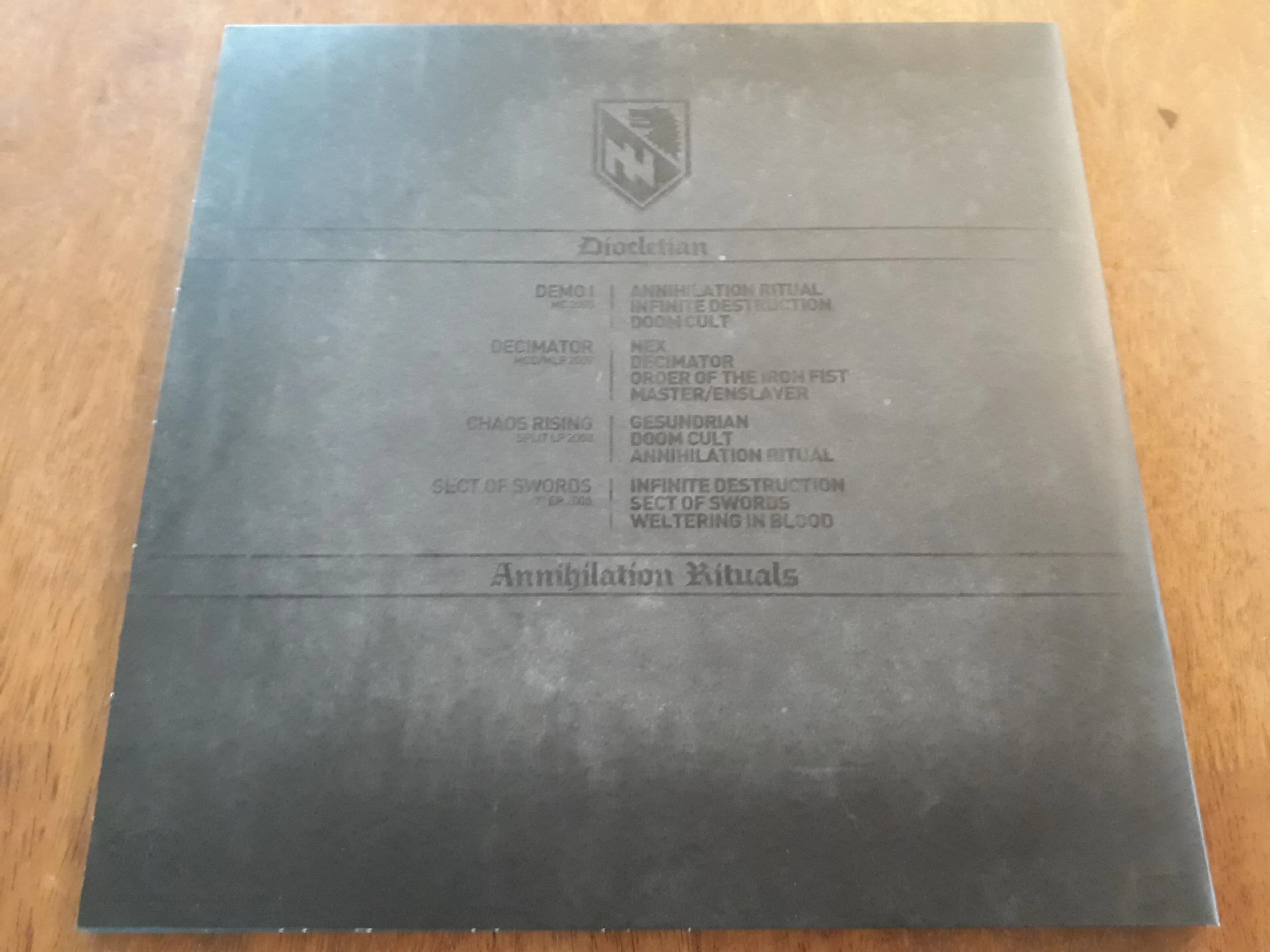 DIOCLETIAN (NZL) - 2012 - Annihilation Rituals 2xLP VINYL