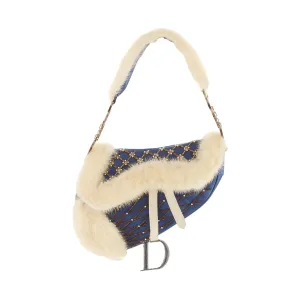 Dior Blue Limited Edition Fur Saddle