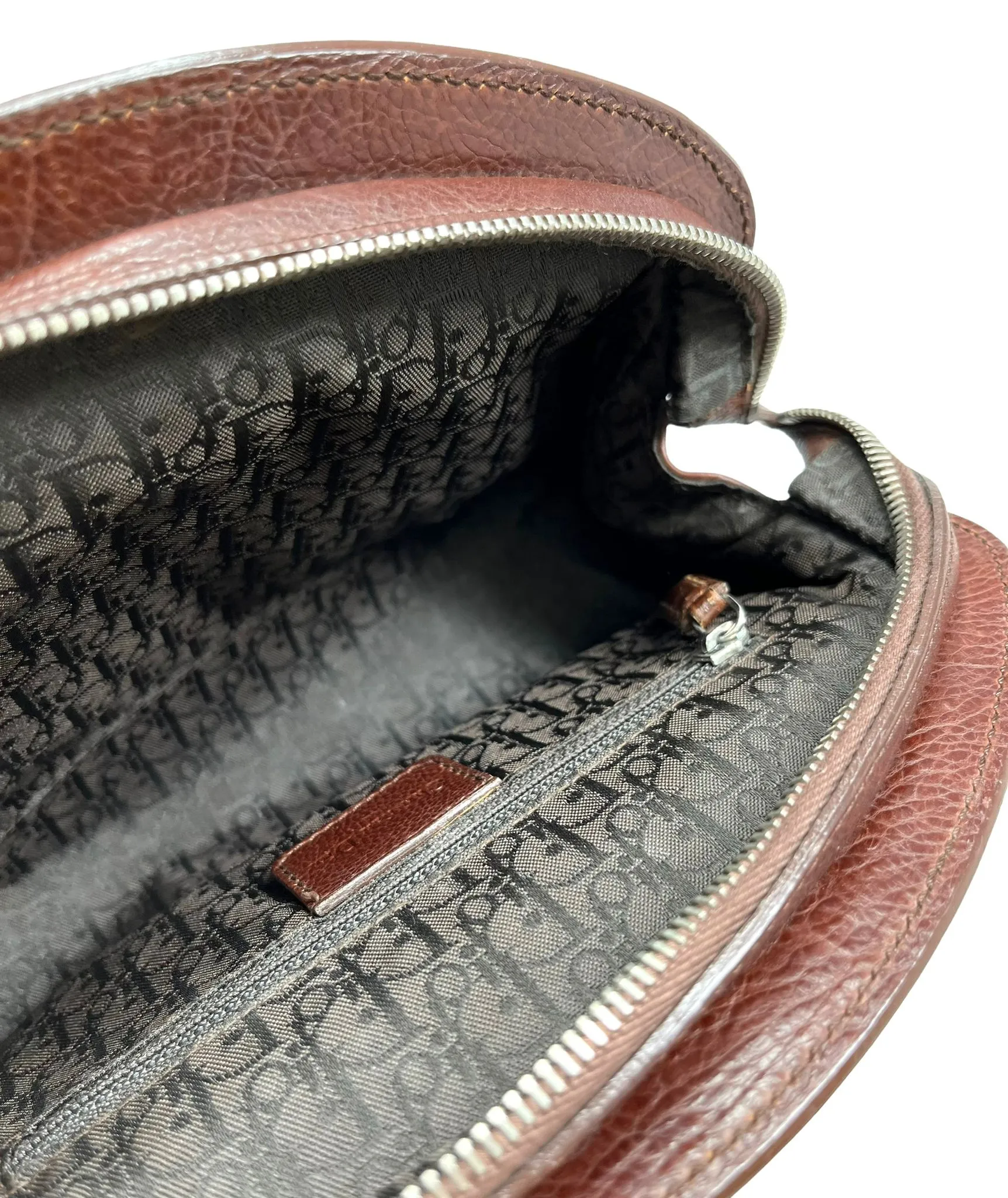 Dior Brown Floral Stitched Mini Bag