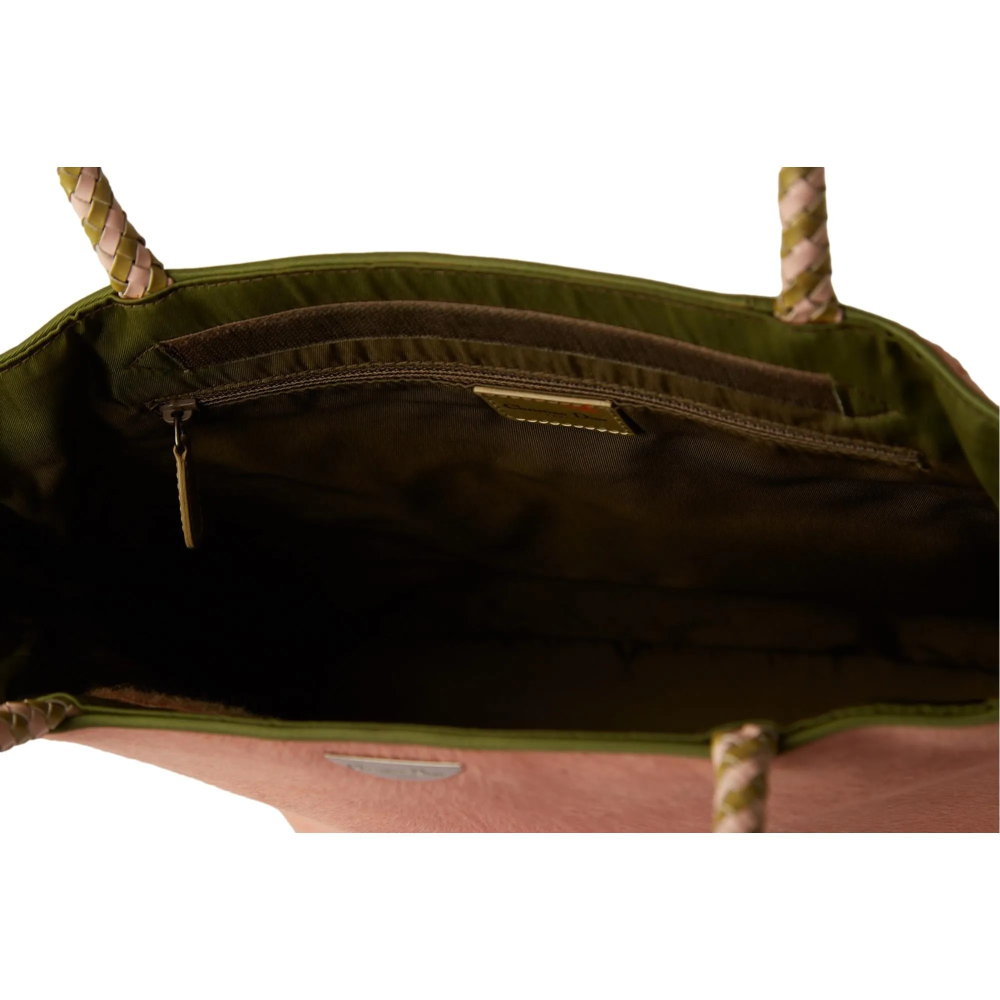 Dior Pink   Green Calf-Hair Handbag