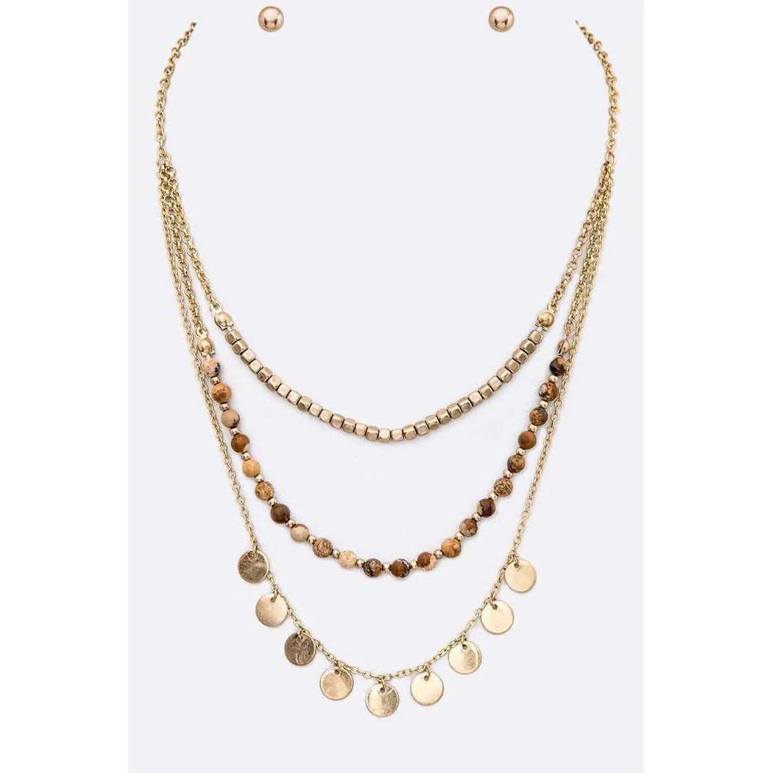 Disk Beaded Necklace Set