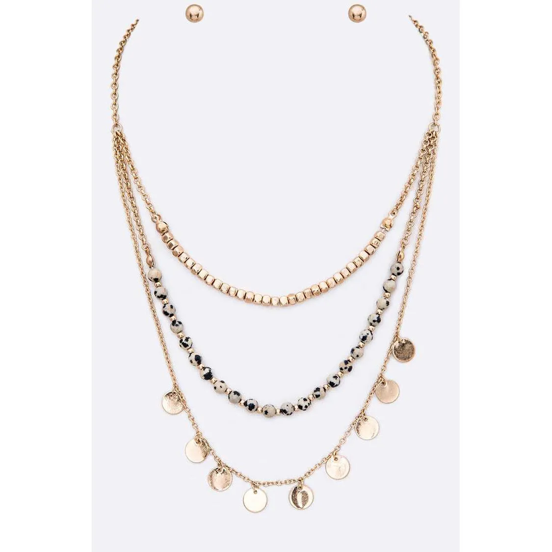 Disk Beaded Necklace Set