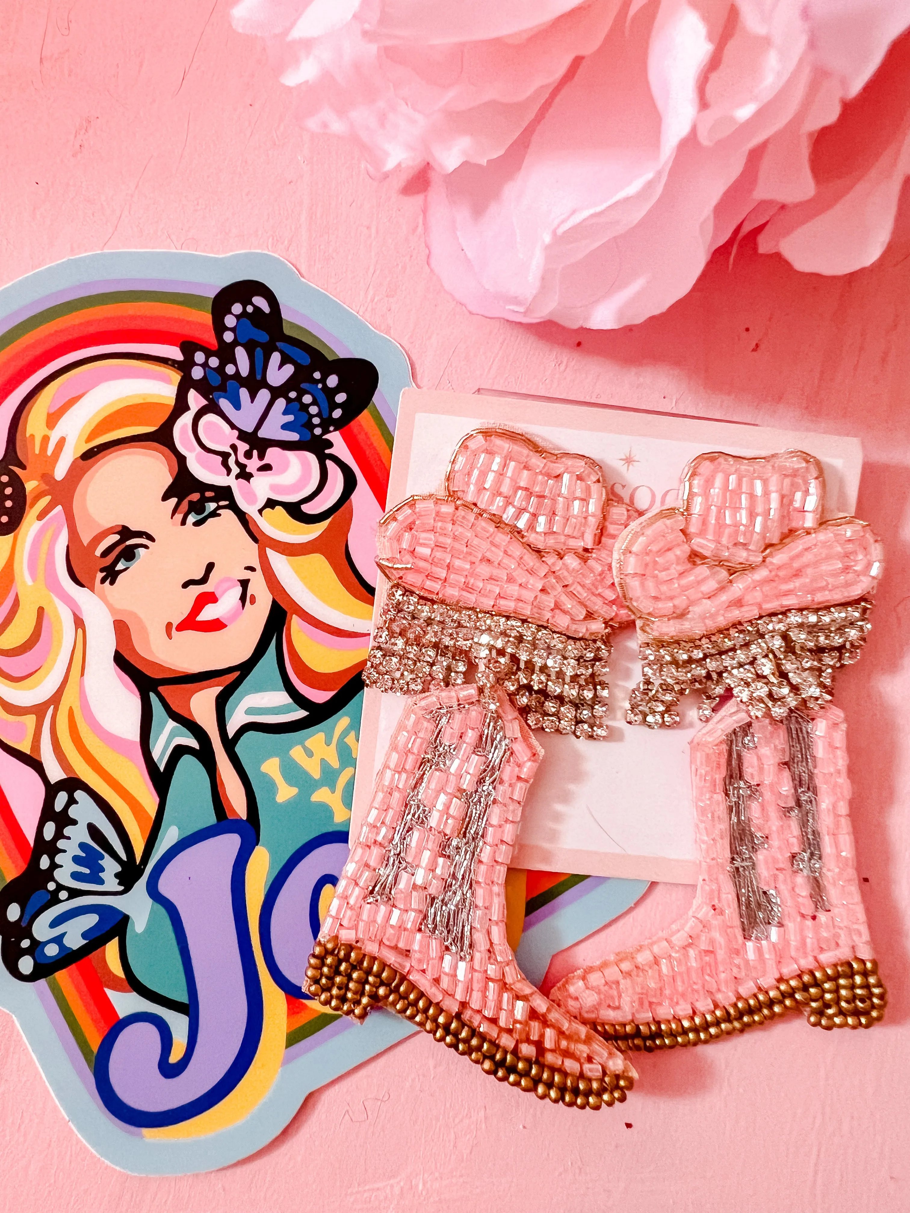 Dolly Cowgirl Boot Earrings