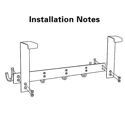 Door Hooks Hanger Rack, Anjuer Aluminum Utility Organizer Towel Hooks Holder for Kithchen Bathroom, 5 Hooks Over The Door Hanger Silver