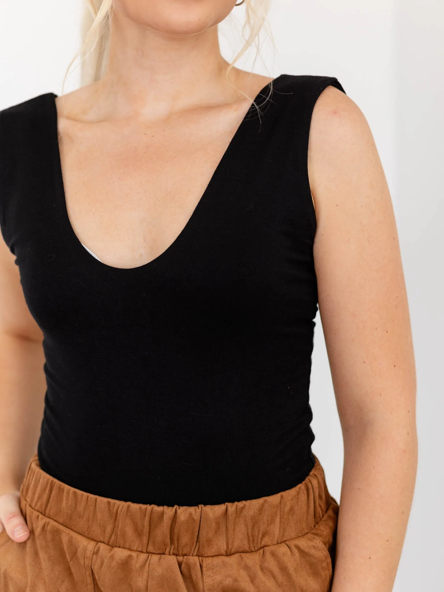 Double Layered V neck Bodysuit