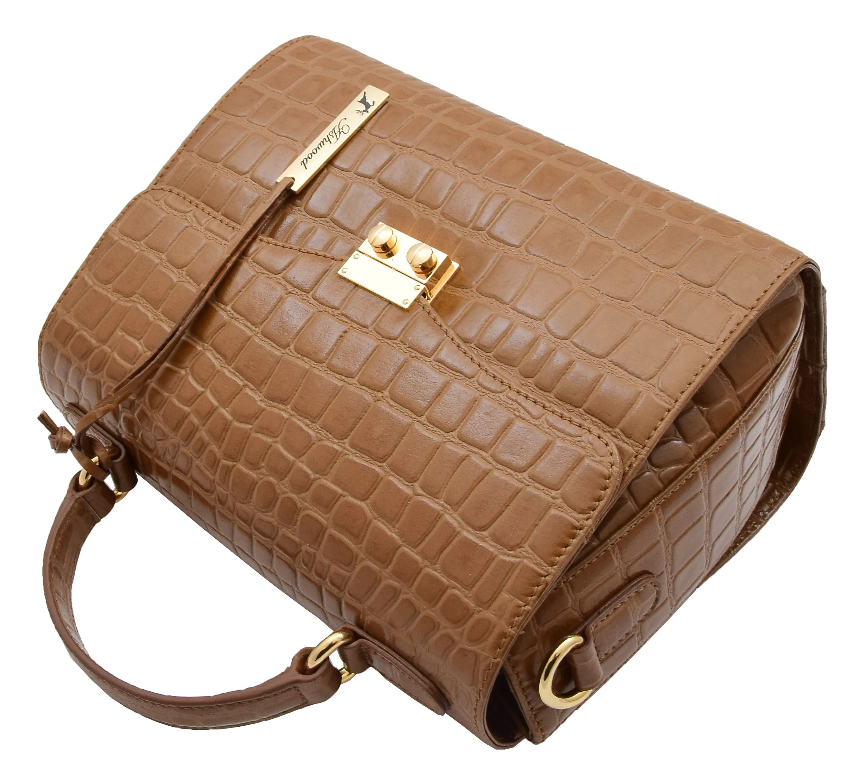 DR300 Women's Smart Work Leather Organiser Shoulder Bag Tan