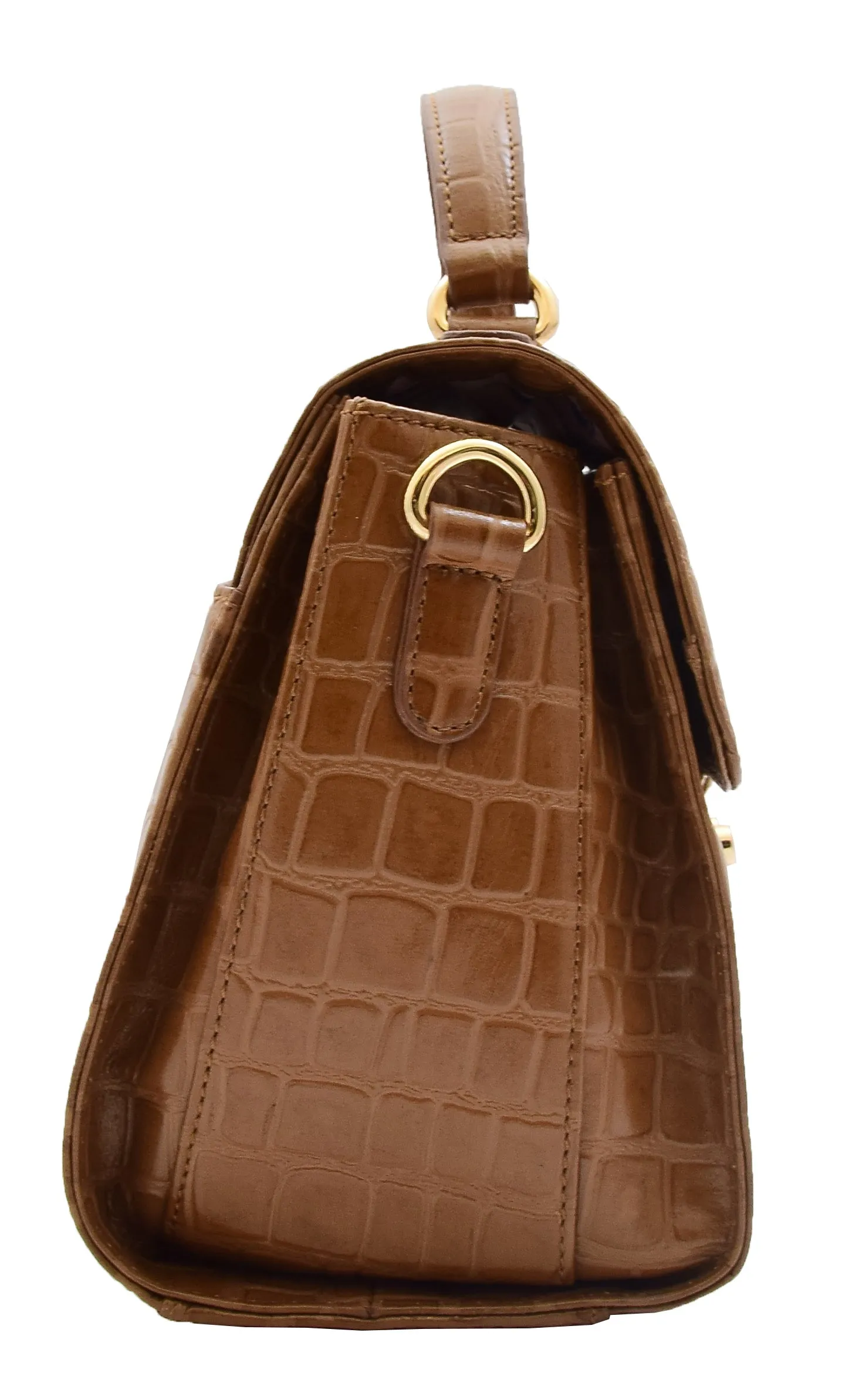 DR300 Women's Smart Work Leather Organiser Shoulder Bag Tan