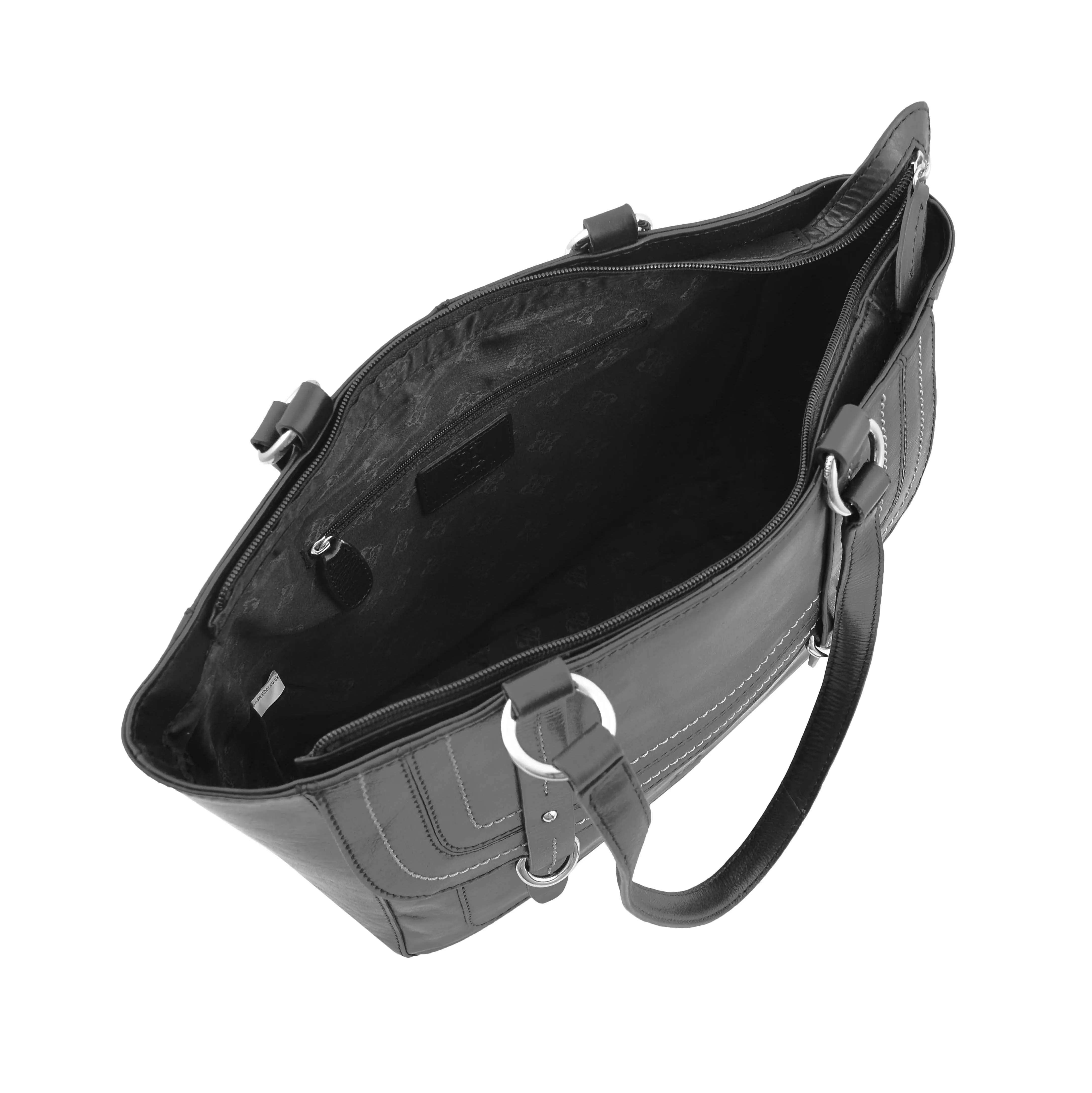 DR591 Women's Soft Leather Large Size Shopper Bag Black