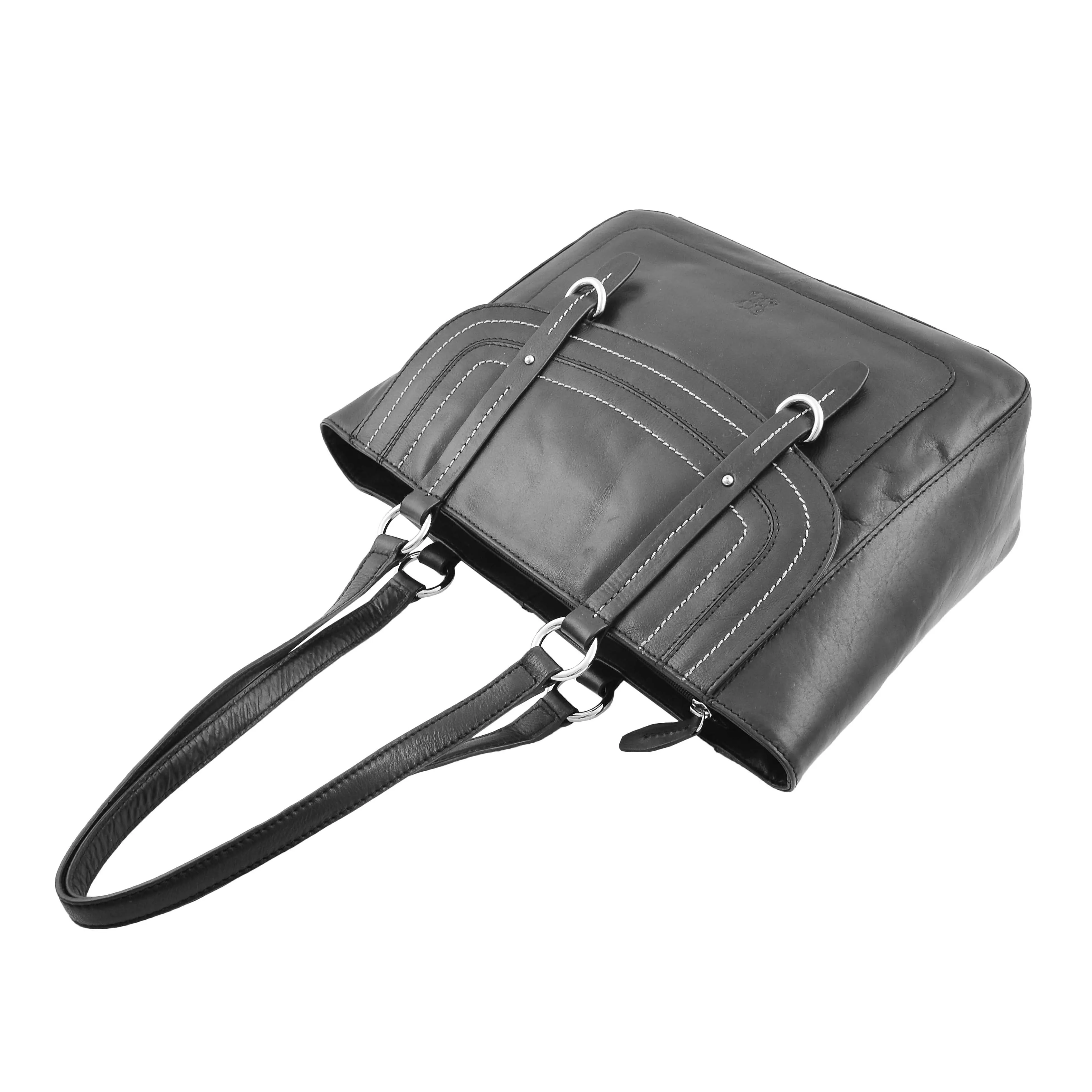 DR591 Women's Soft Leather Large Size Shopper Bag Black
