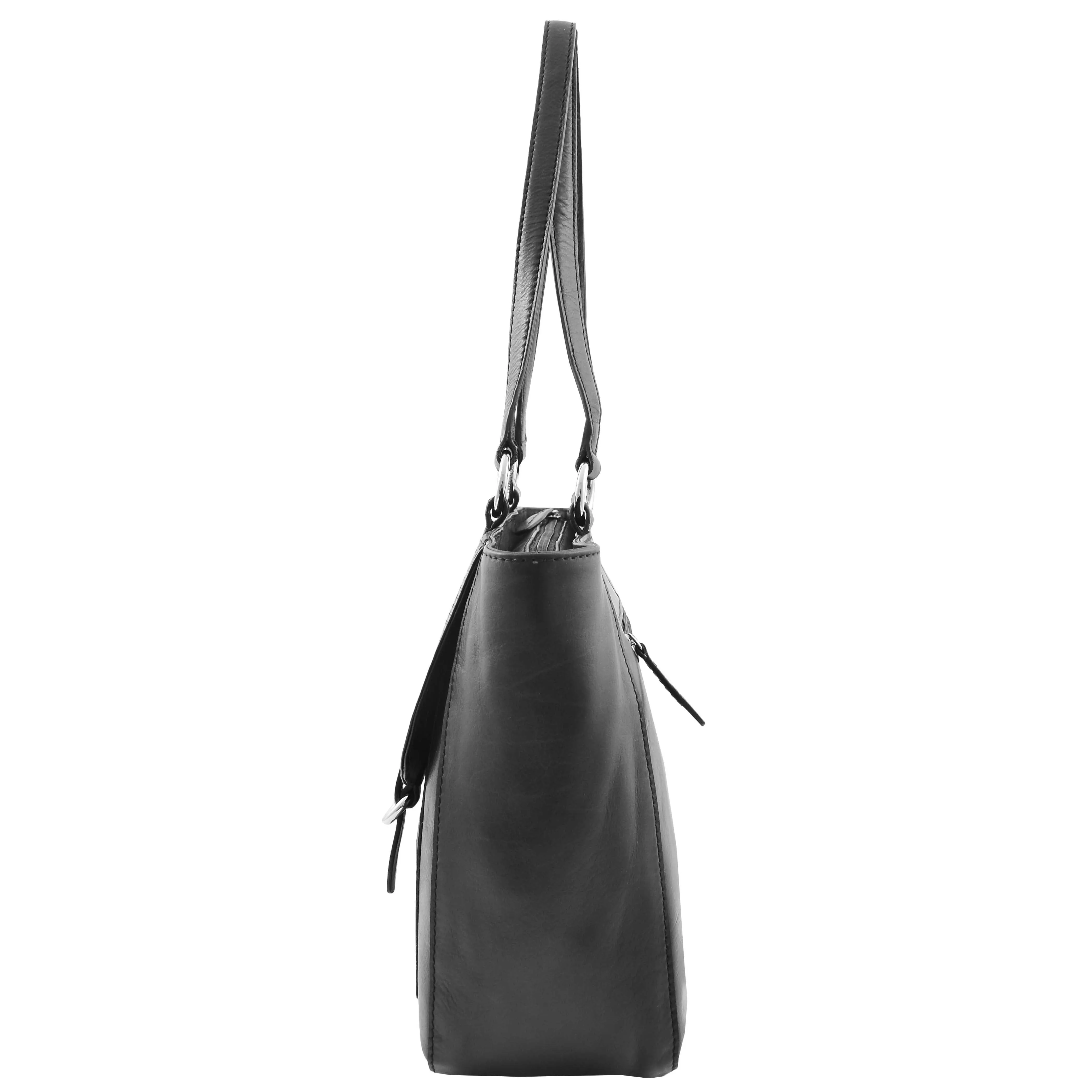 DR591 Women's Soft Leather Large Size Shopper Bag Black