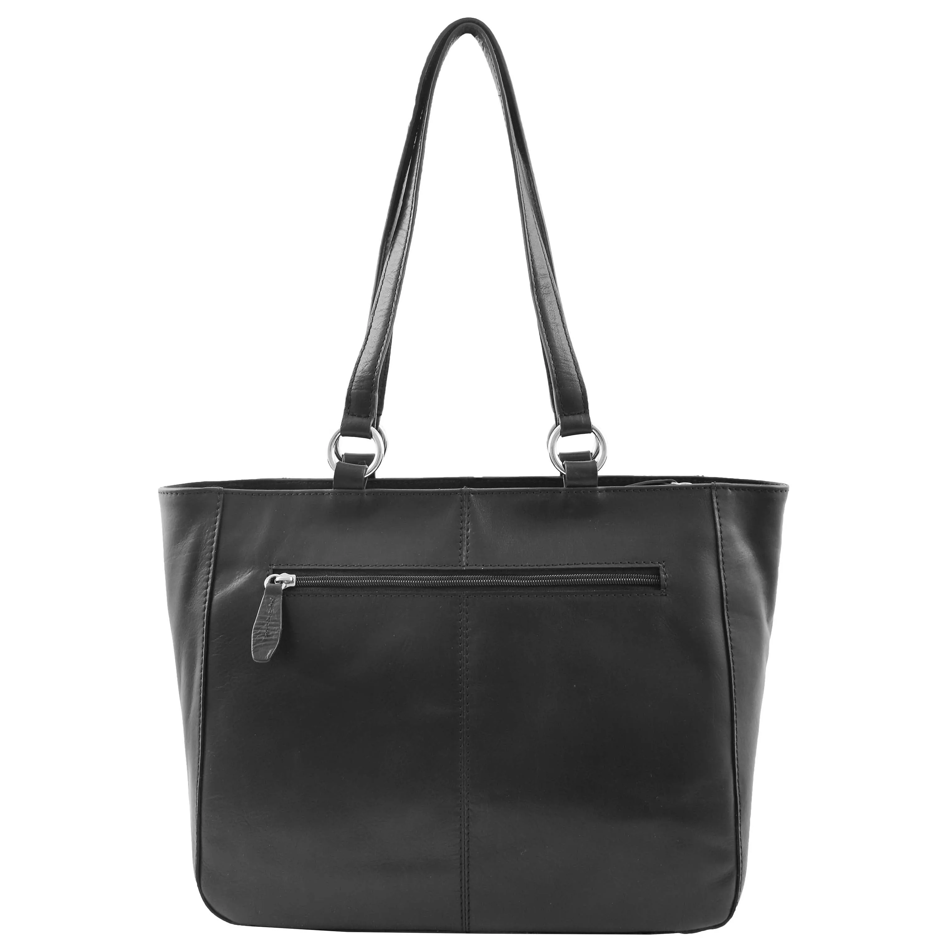 DR591 Women's Soft Leather Large Size Shopper Bag Black