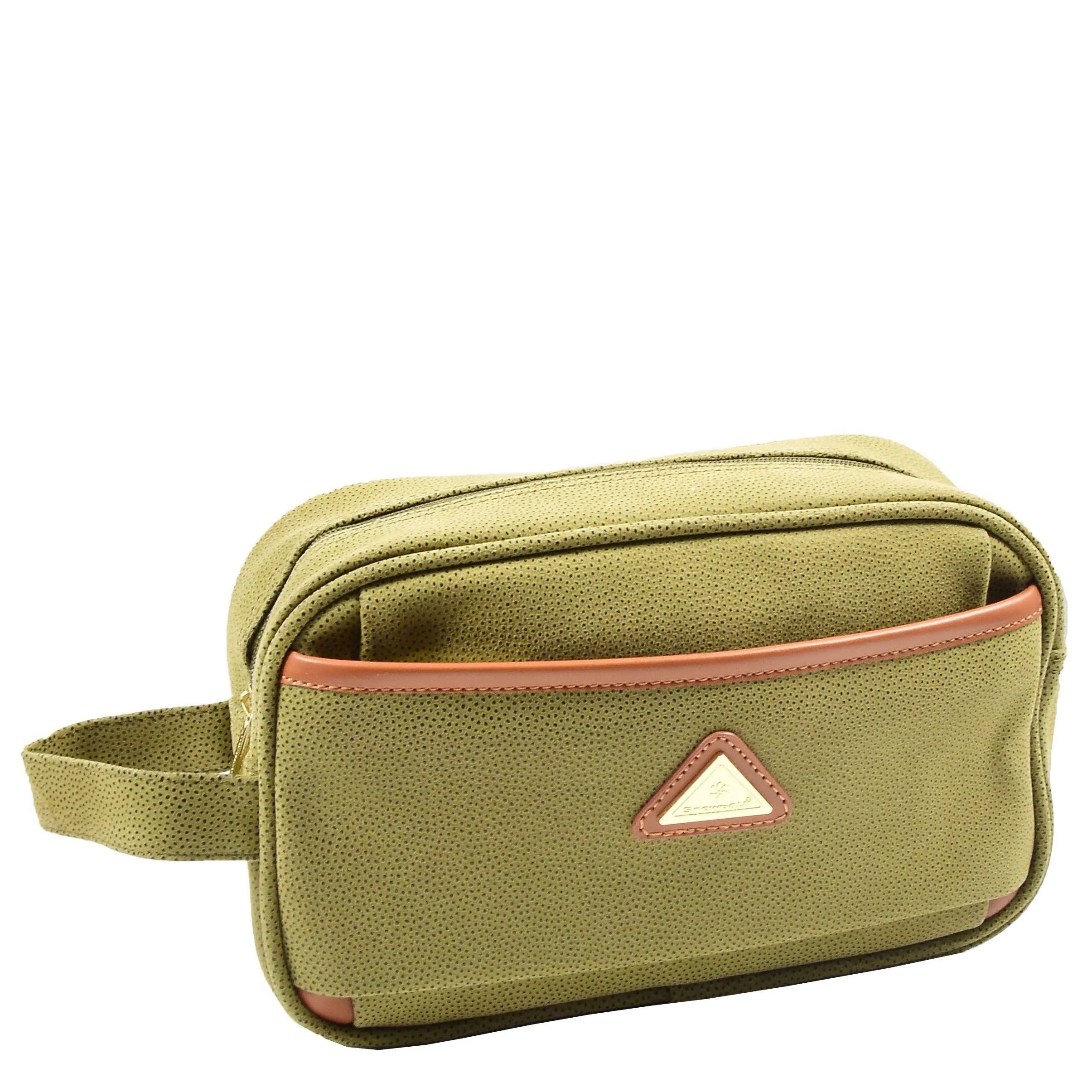 DR625 Toiletry Wash Faux Leather Wrist Bag Green
