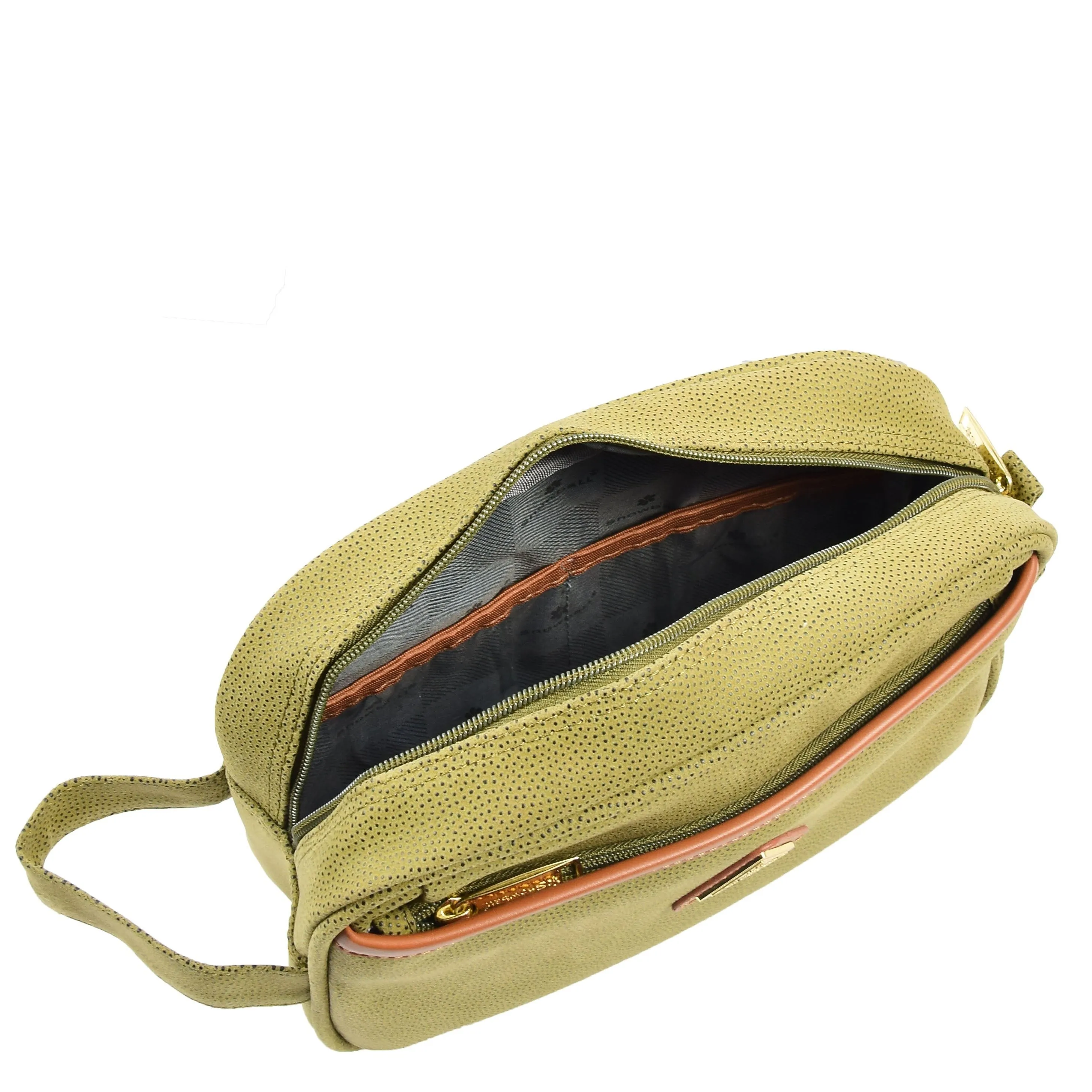 DR625 Toiletry Wash Faux Leather Wrist Bag Green