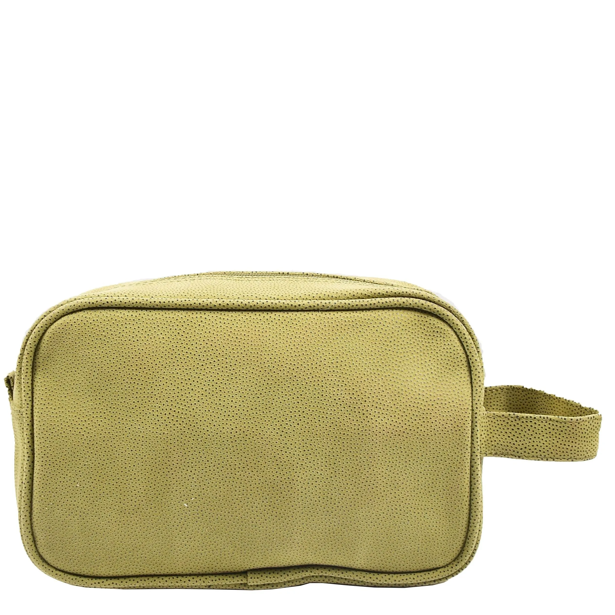 DR625 Toiletry Wash Faux Leather Wrist Bag Green