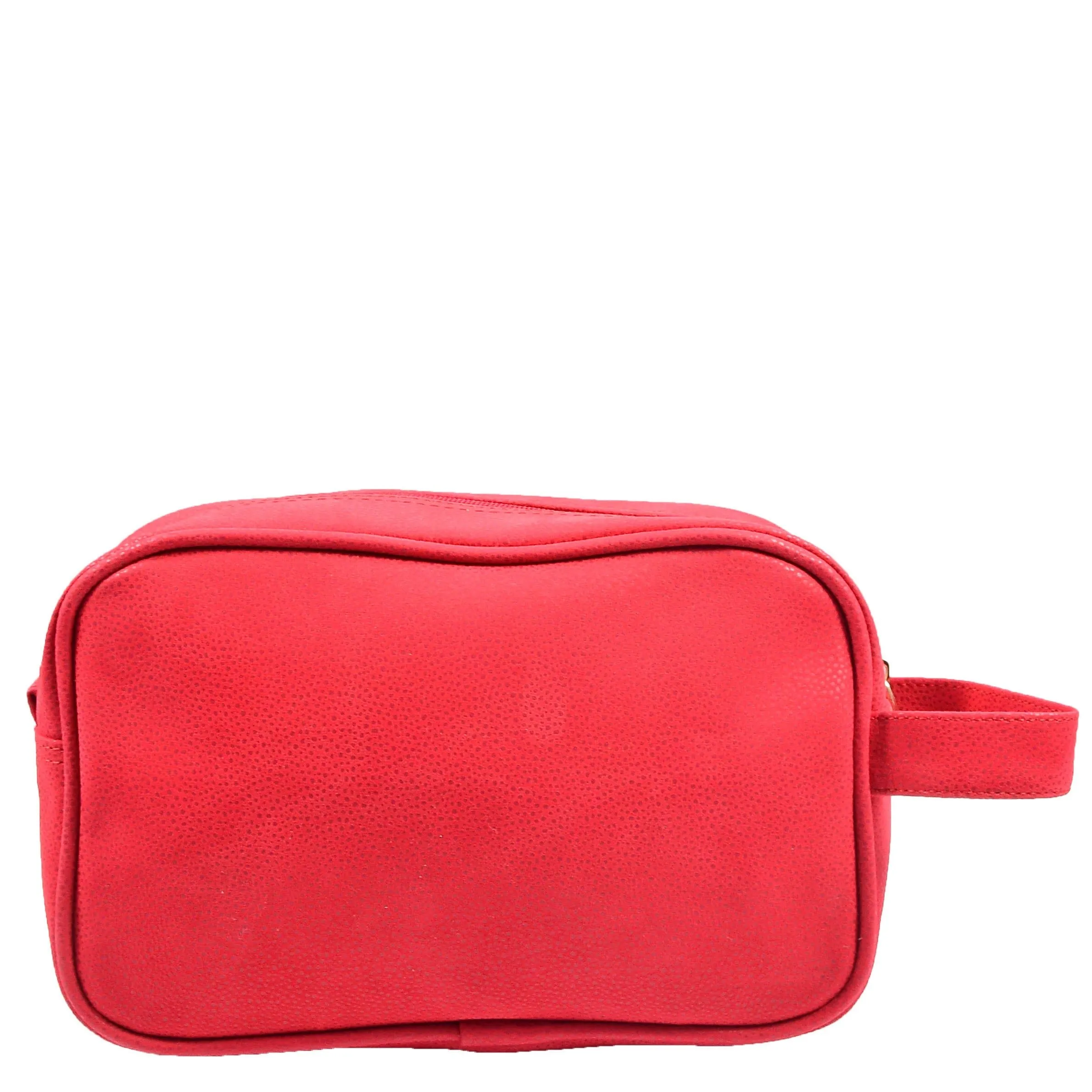 DR625 Toiletry Wash Faux Leather Wrist Bag Red