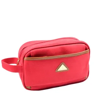 DR625 Toiletry Wash Faux Leather Wrist Bag Red