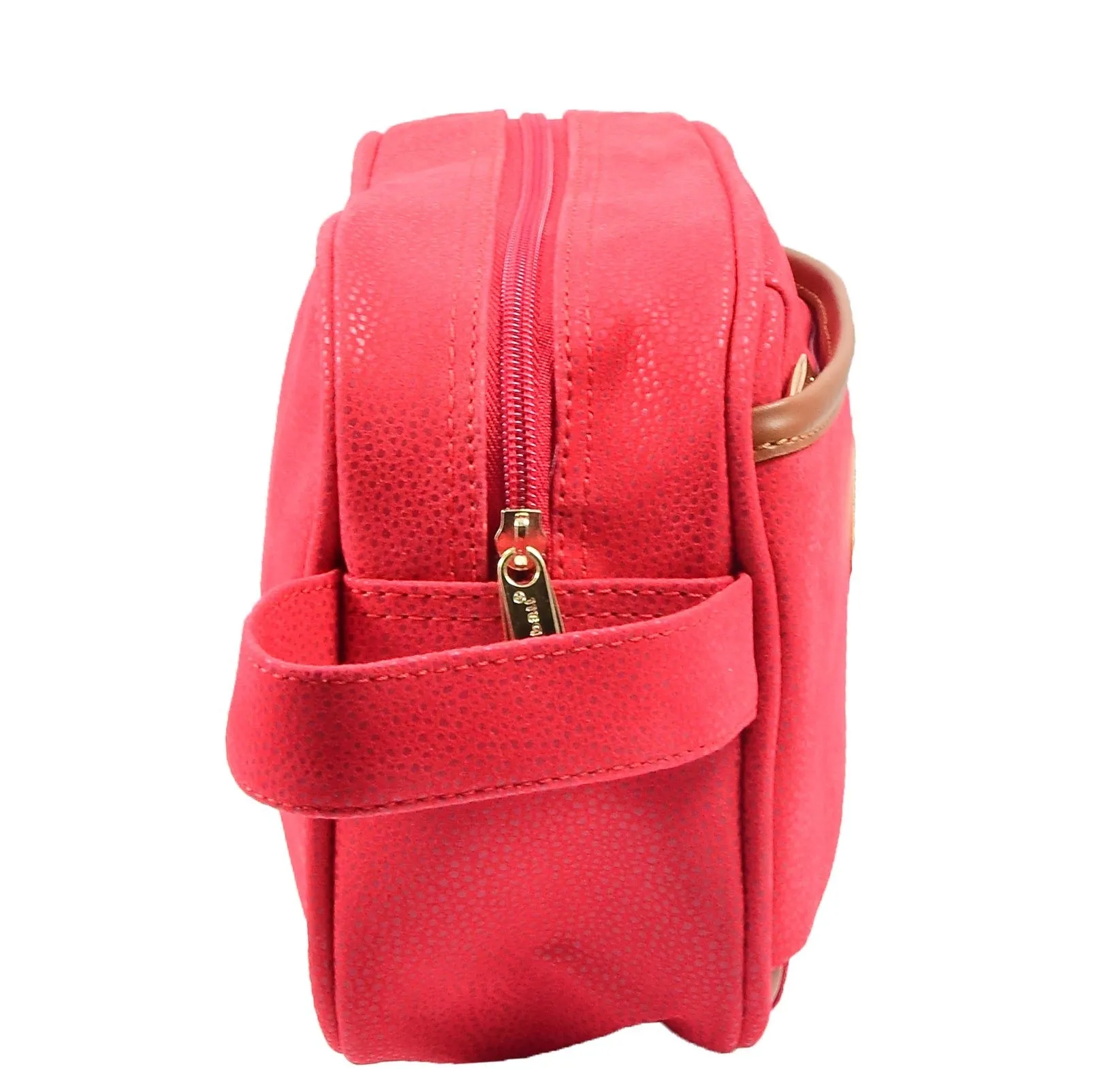 DR625 Toiletry Wash Faux Leather Wrist Bag Red