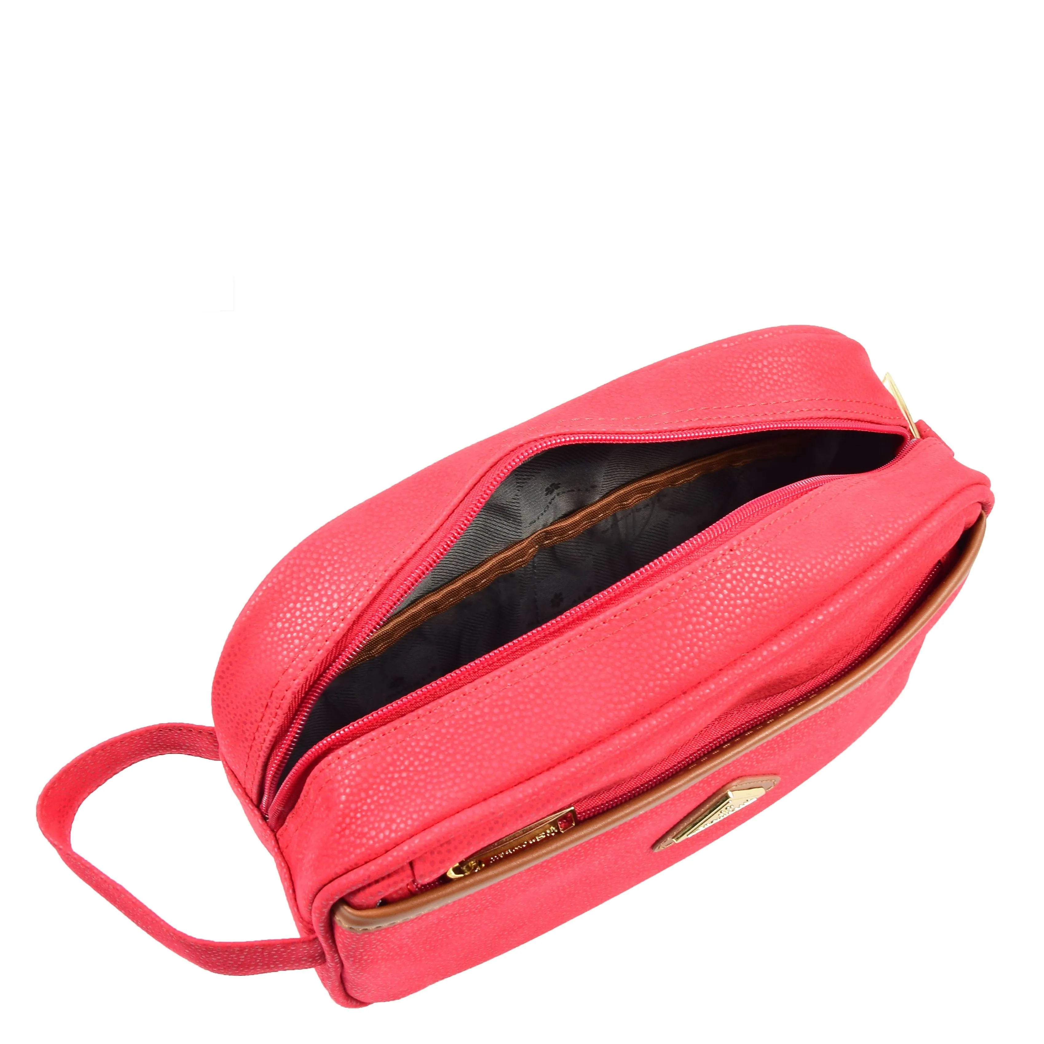 DR625 Toiletry Wash Faux Leather Wrist Bag Red