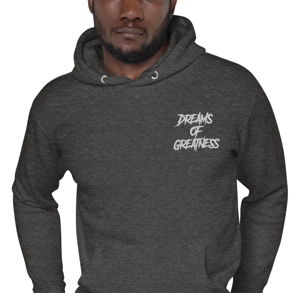 DREAMS OF GREATNESS New School Stitched Hoodie (WHITE)