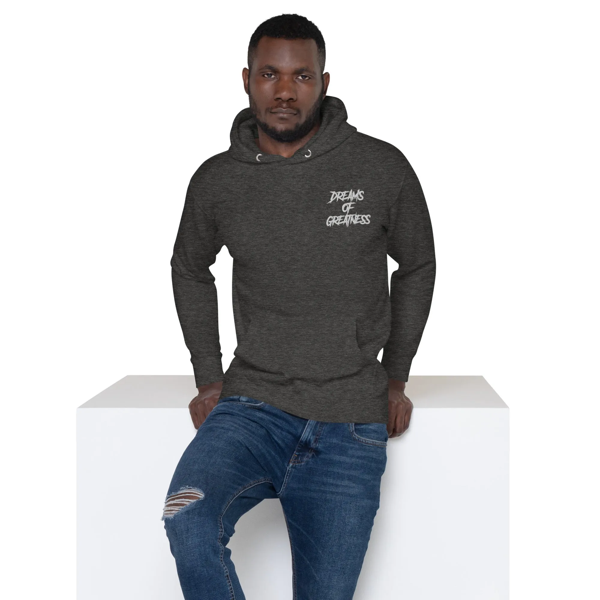 DREAMS OF GREATNESS New School Stitched Hoodie (WHITE)