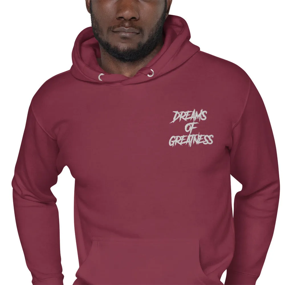 DREAMS OF GREATNESS New School Stitched Hoodie (WHITE)
