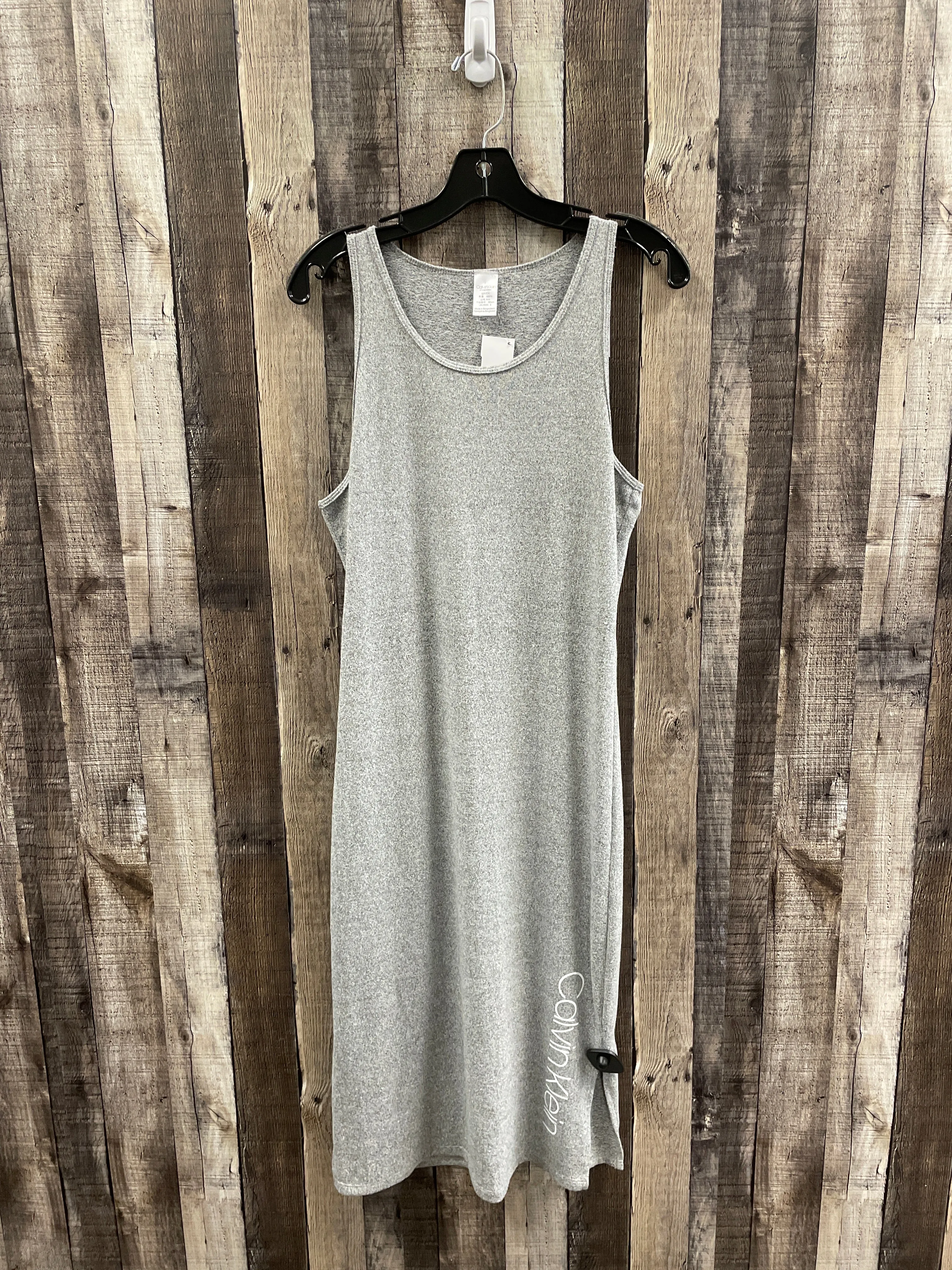 Dress Casual Midi By Calvin Klein In Grey, Size: S