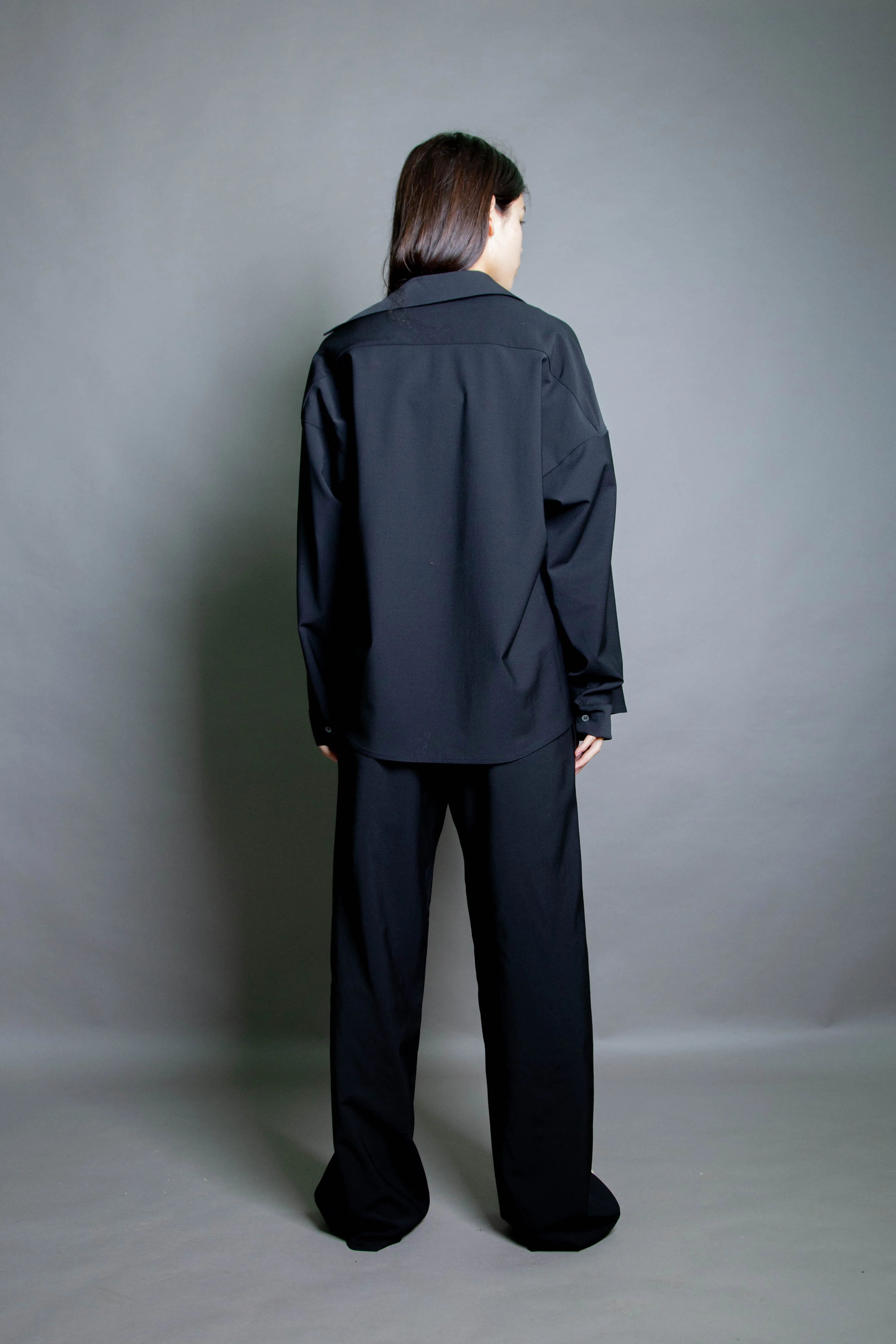 Duo Shirt - Black Stretch Wool (PO)
