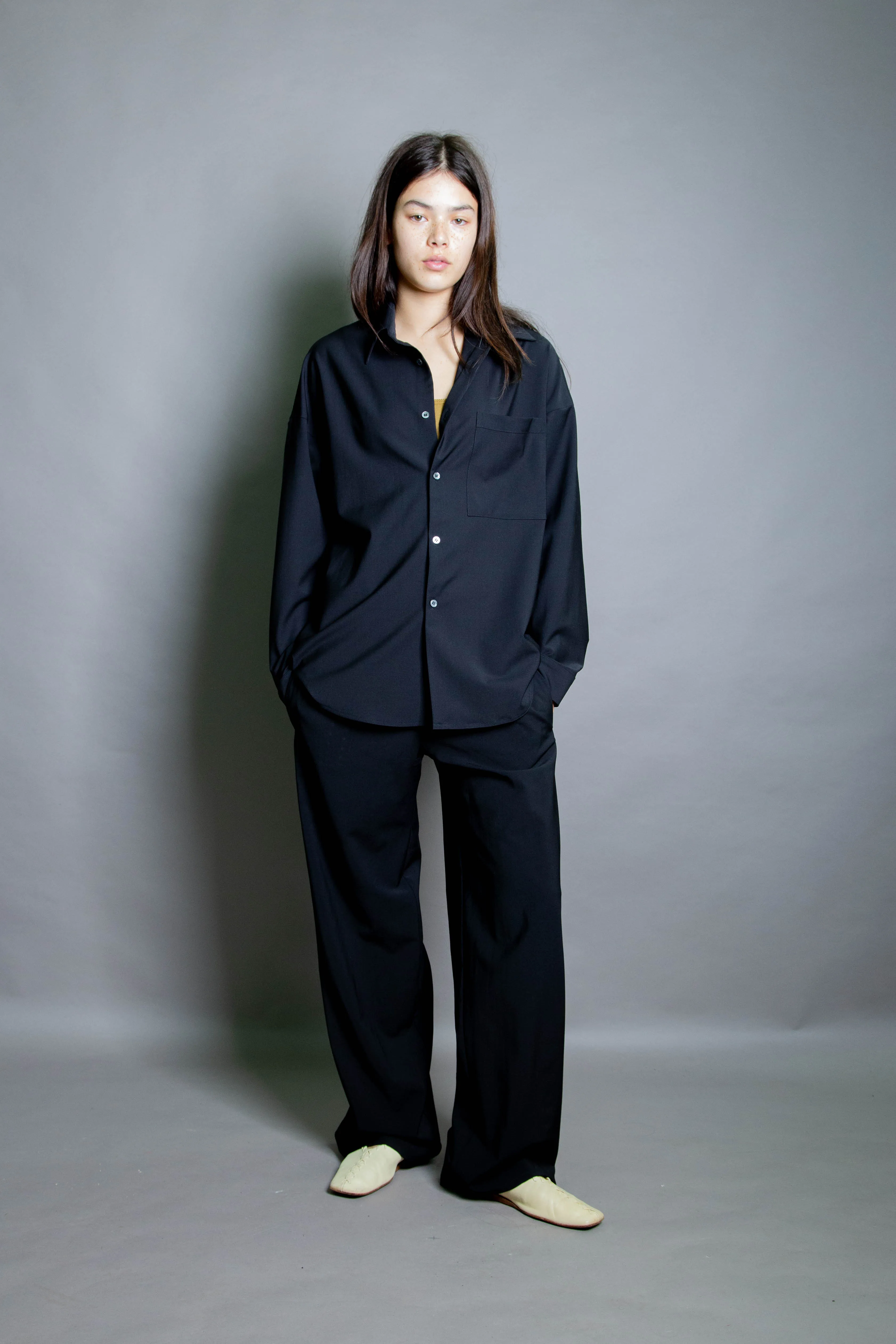 Duo Shirt - Black Stretch Wool (PO)