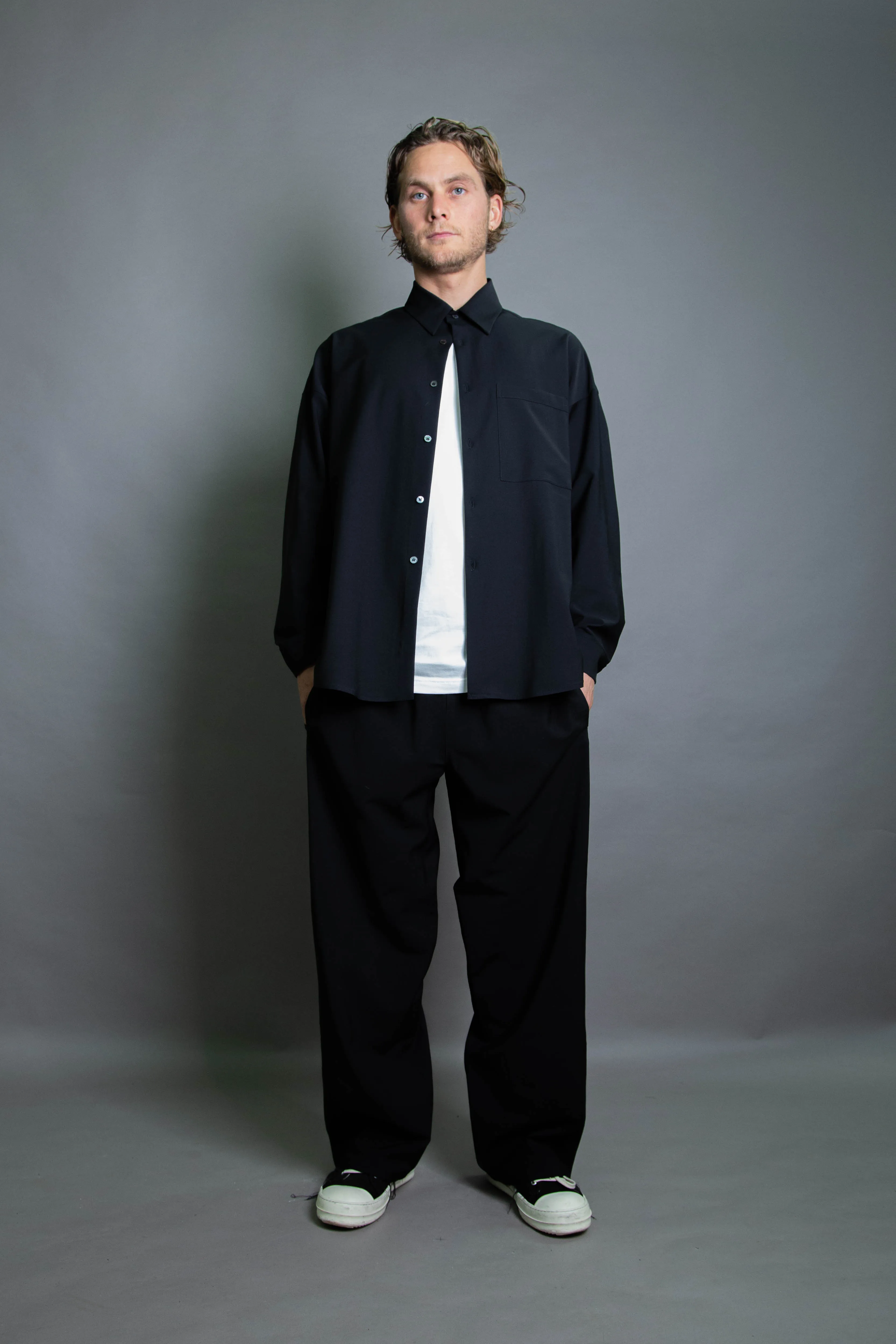 Duo Shirt - Black Stretch Wool (PO)