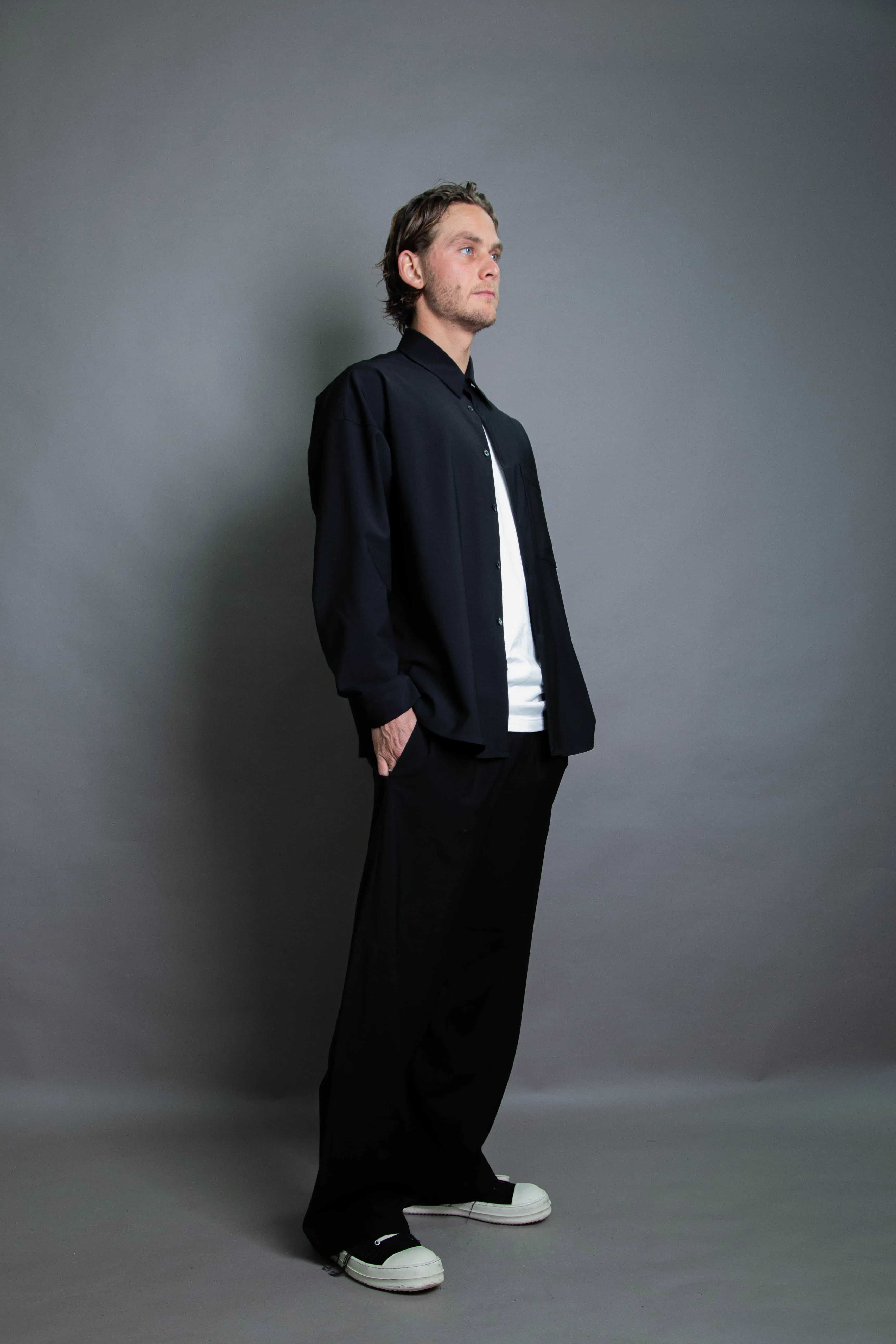 Duo Shirt - Black Stretch Wool (PO)