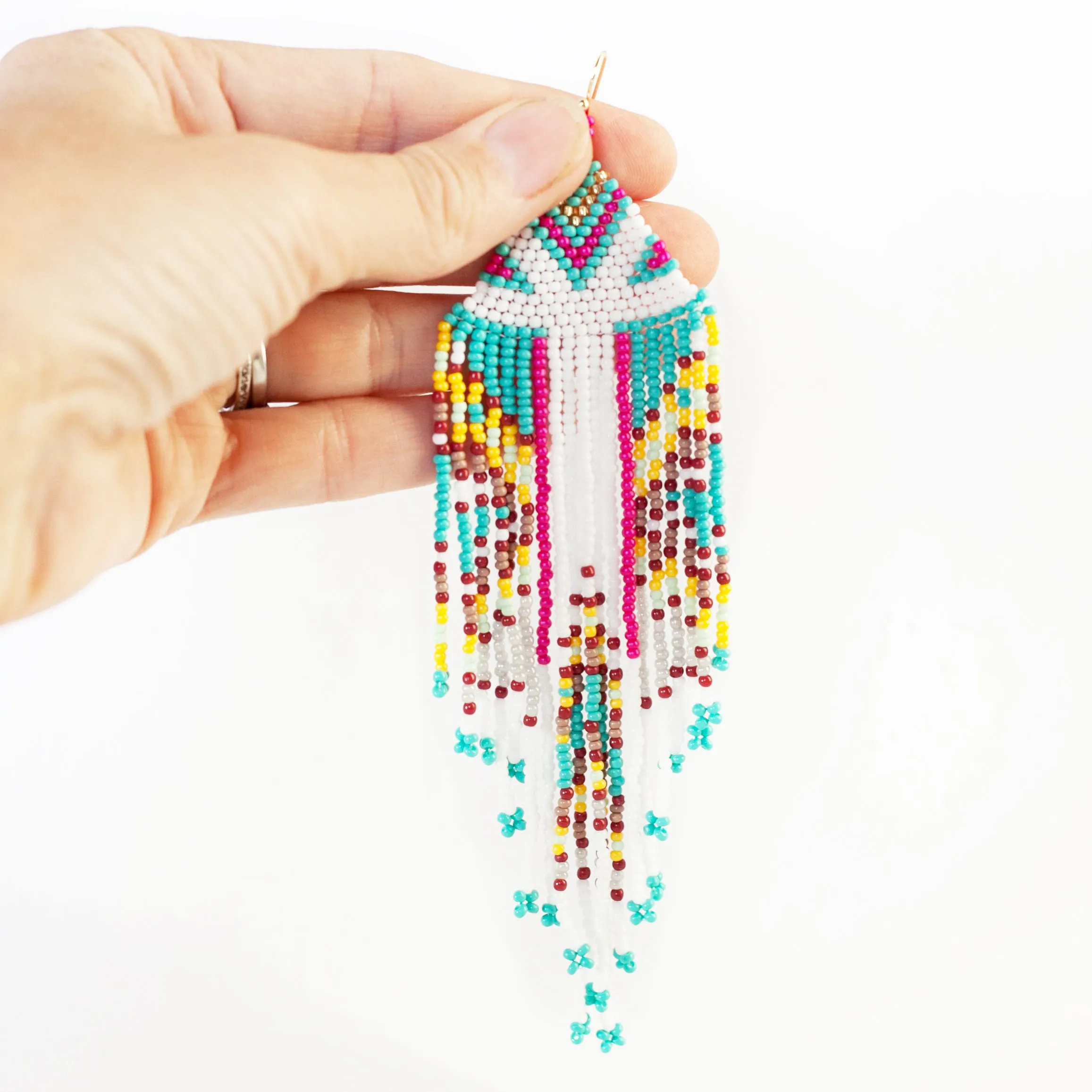 Earring Beaded Dangle Fringe