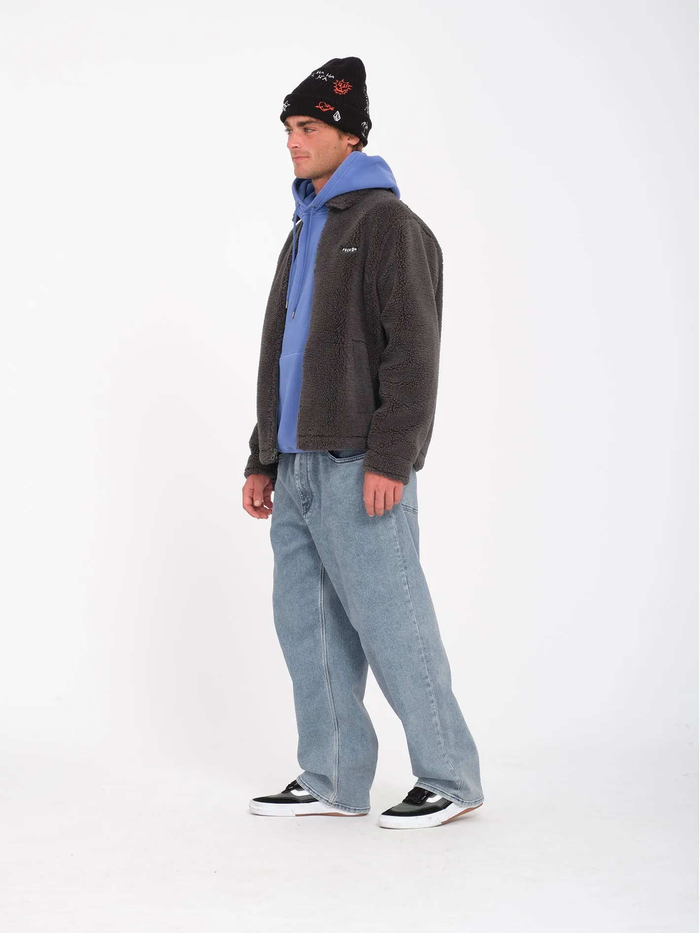 Edwart II Zip Sherpa Jacke - Asphalt Black