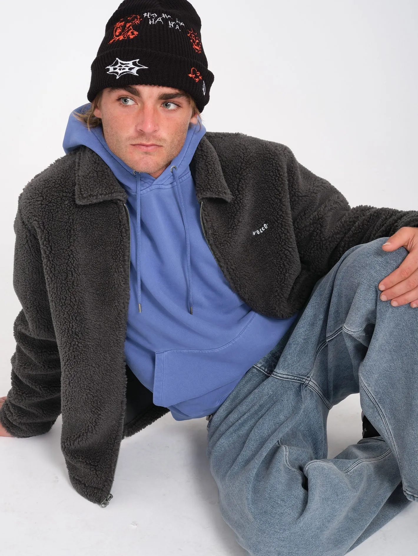 Edwart II Zip Sherpa Jacke - Asphalt Black