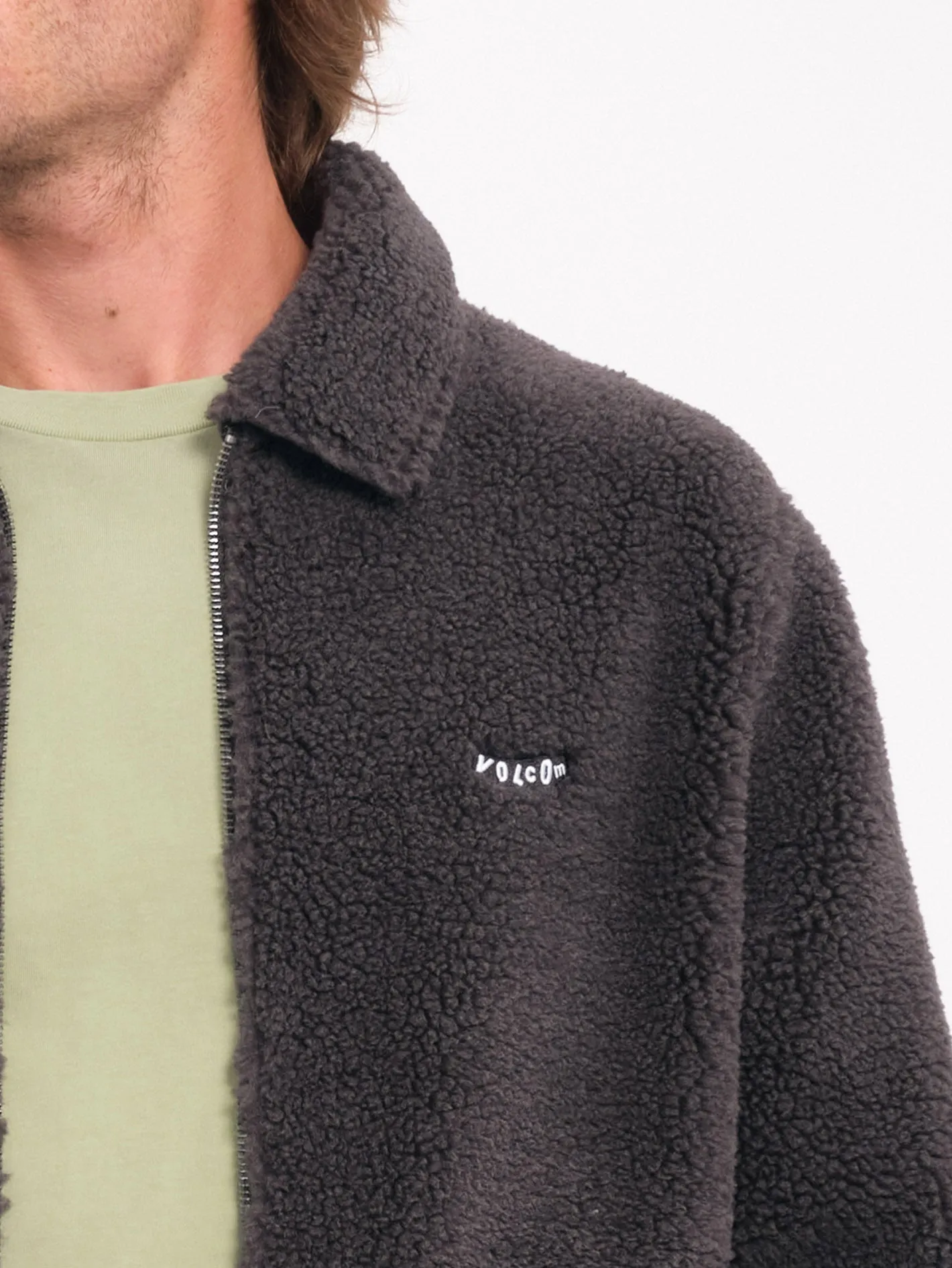 Edwart II Zip Sherpa Jacke - Asphalt Black